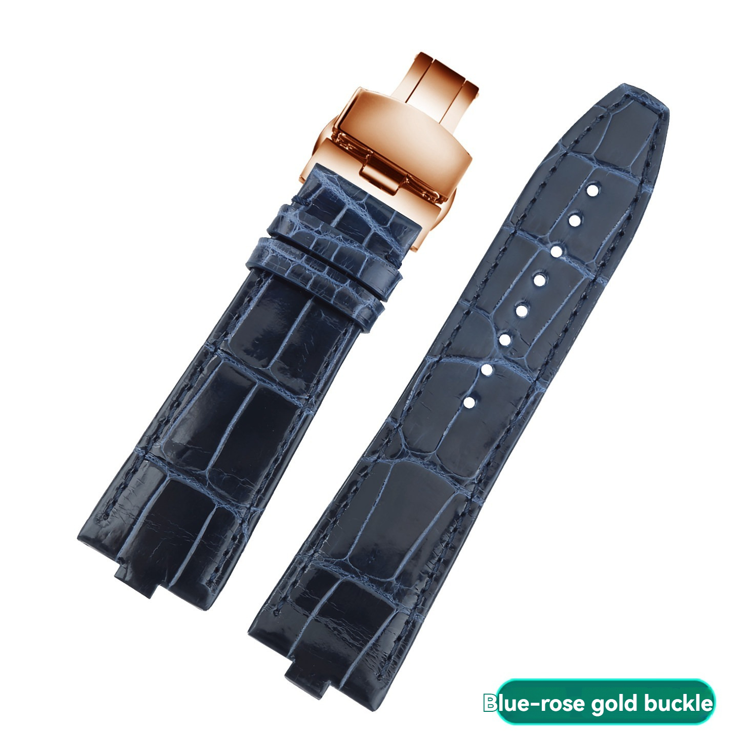 Quick Release Genuine Alligator Leather Watch Band for Vacheron Constantin Overseas 4500V / 5500V / 7900V
