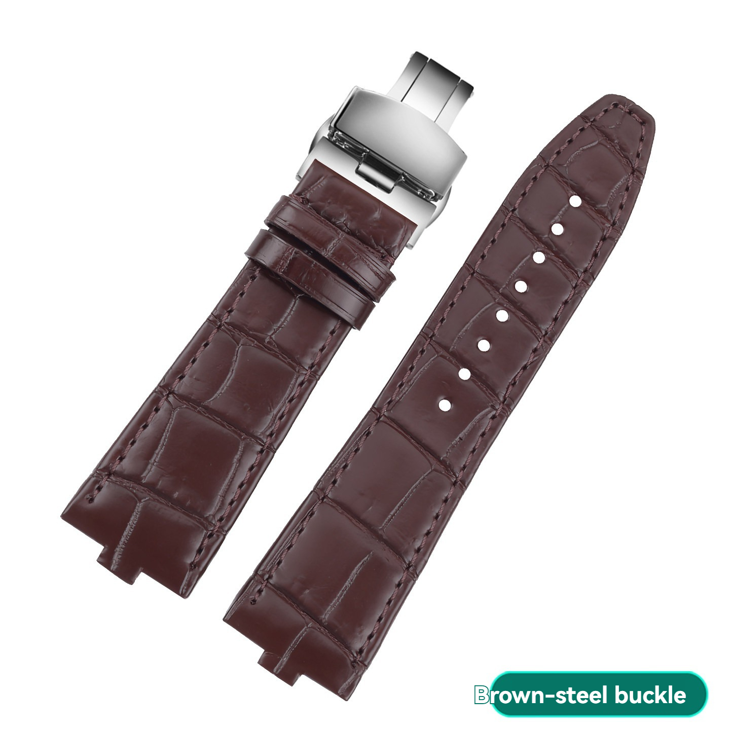 Quick Release Genuine Alligator Leather Watch Band for Vacheron Constantin Overseas 4500V / 5500V / 7900V
