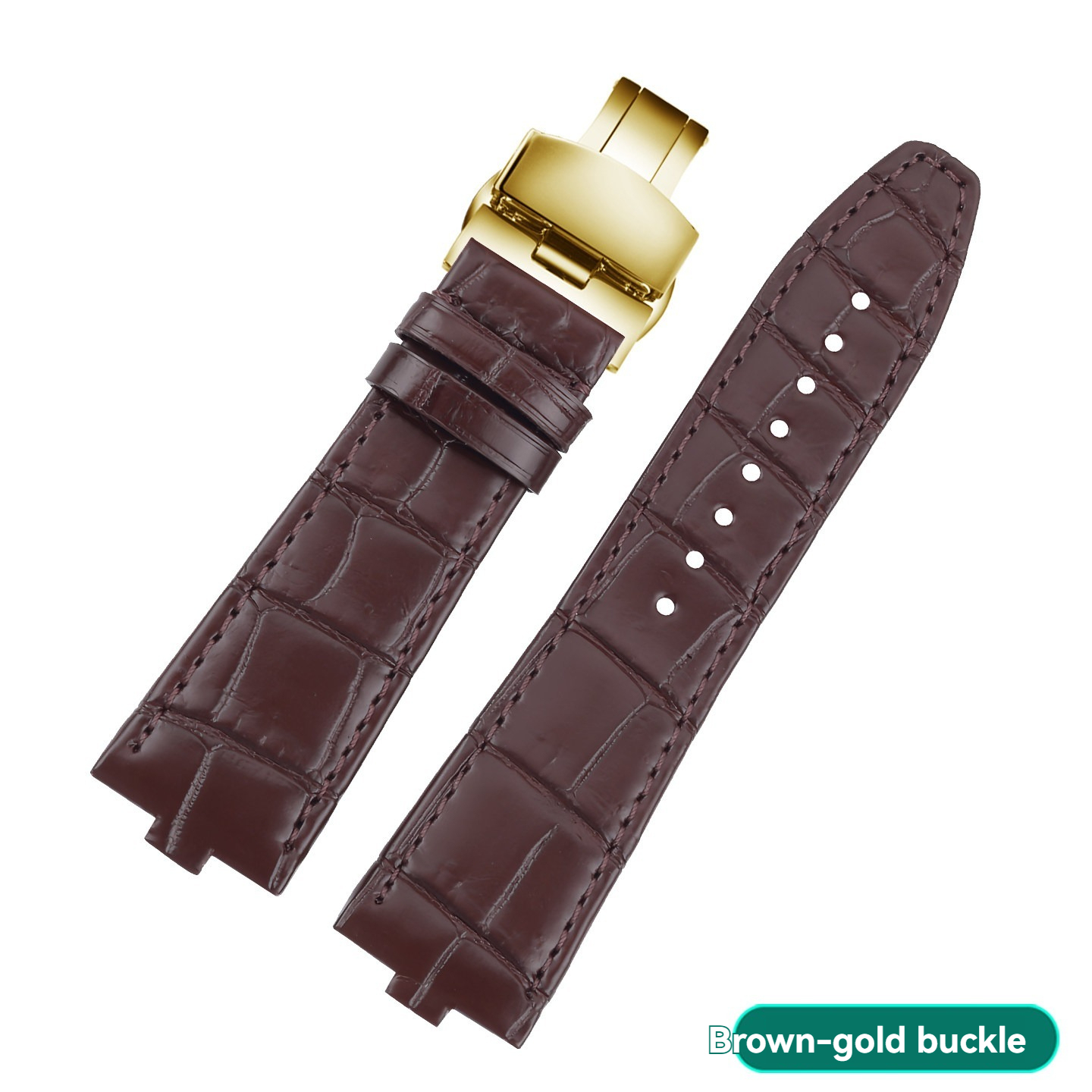 Quick Release Genuine Alligator Leather Watch Band for Vacheron Constantin Overseas 4500V / 5500V / 7900V