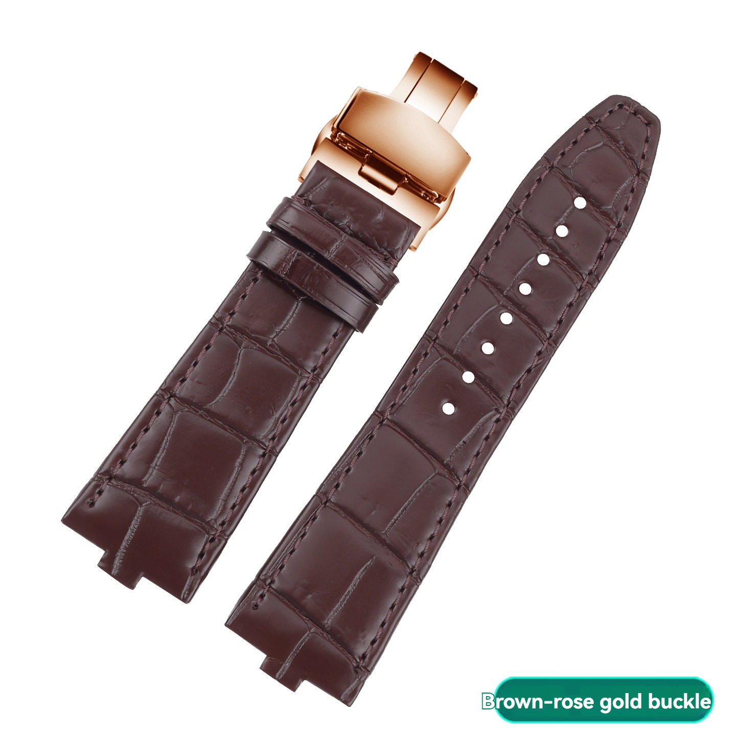 Quick Release Genuine Alligator Leather Watch Band for Vacheron Constantin Overseas 4500V / 5500V / 7900V