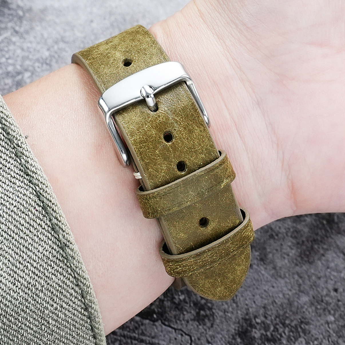 Quick Release Vintage Leather Watch Band for Casio Forester FT-500WC