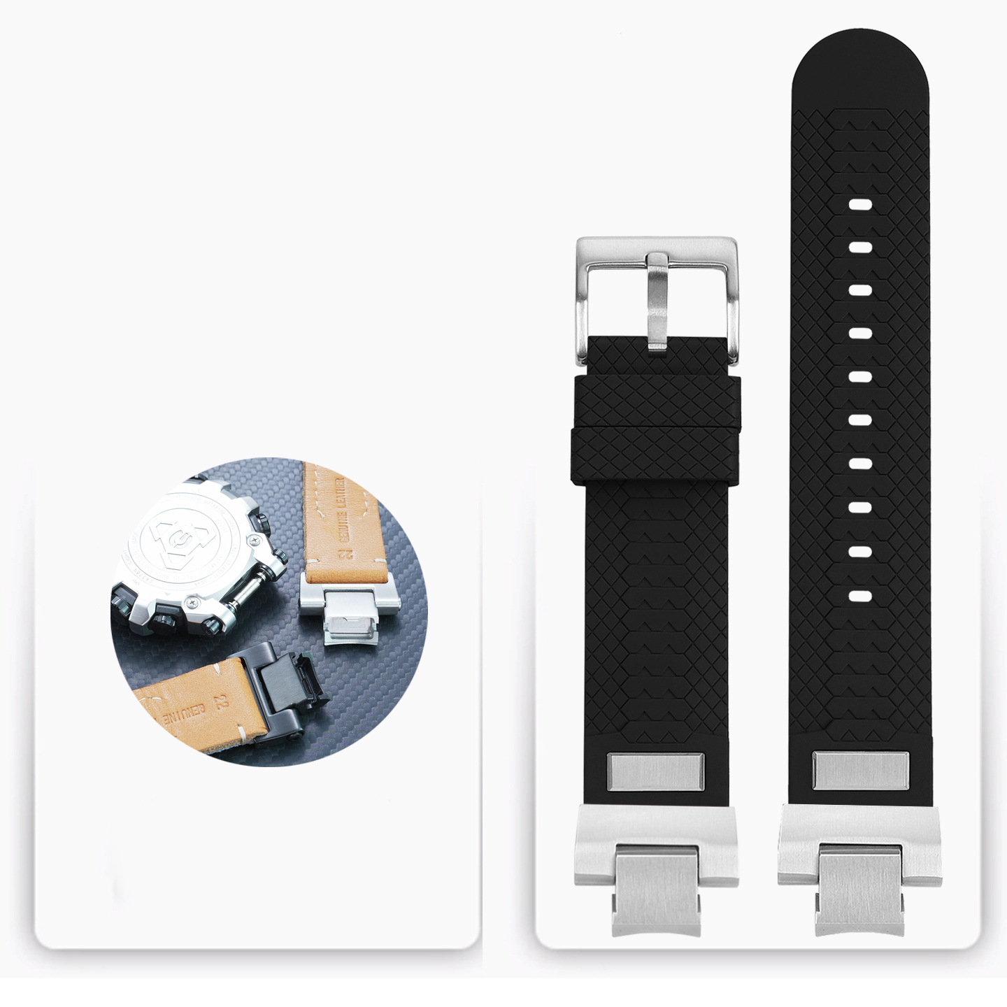 FKM Rubber Watch Band for Casio MTG-B3000
