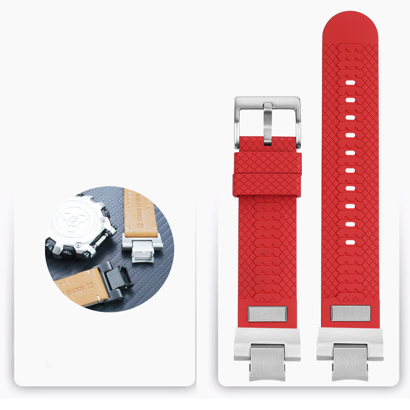 FKM Rubber Watch Band for Casio MTG-B3000
