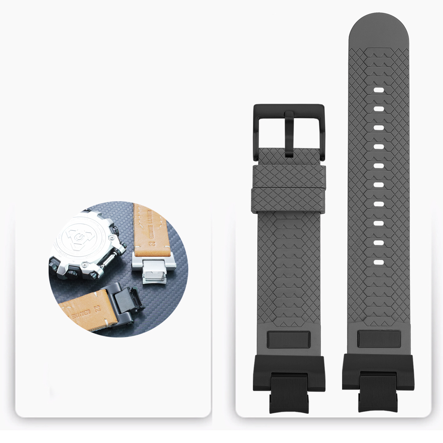 FKM Rubber Watch Band for Casio MTG-B3000