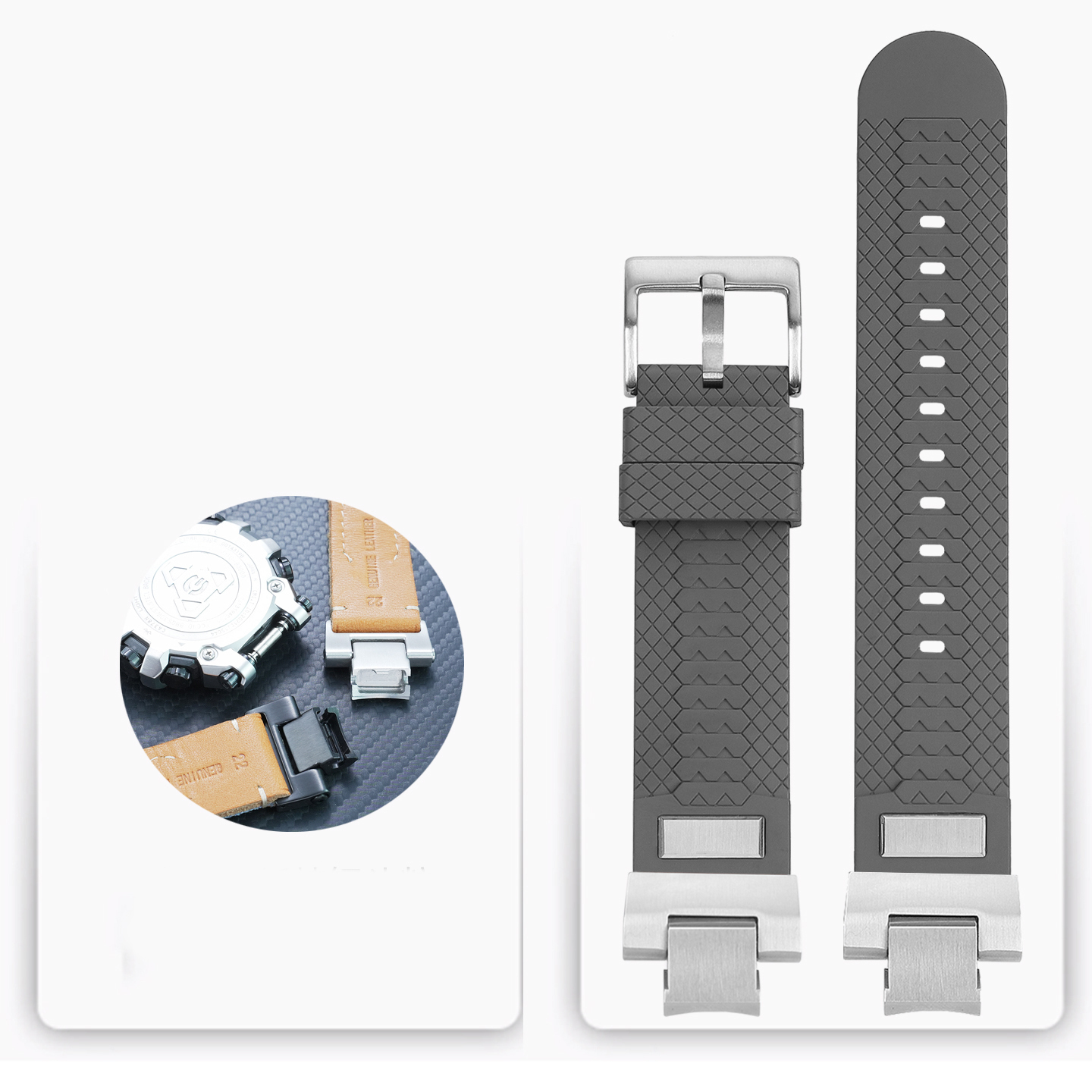 FKM Rubber Watch Band for Casio MTG-B3000