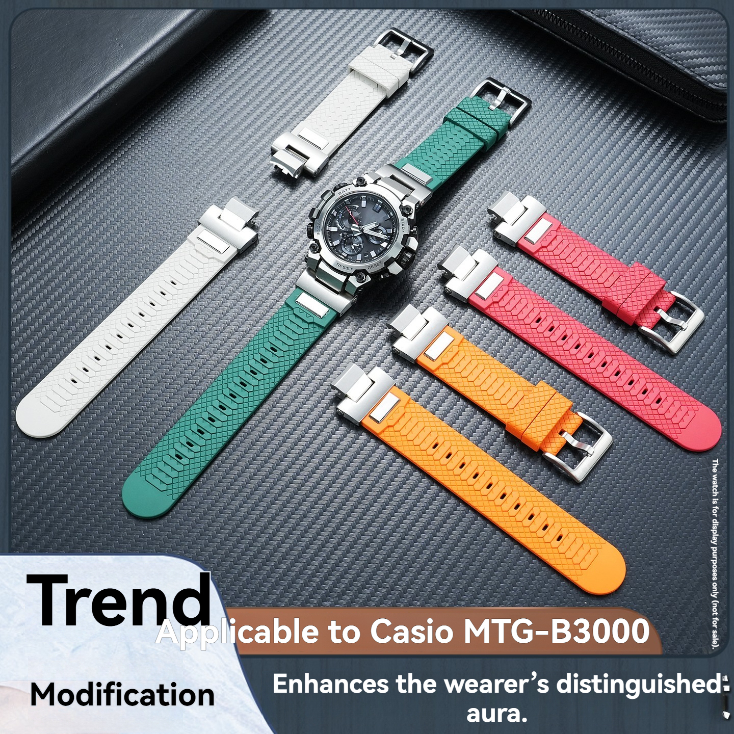 FKM Rubber Watch Band for Casio MTG-B3000