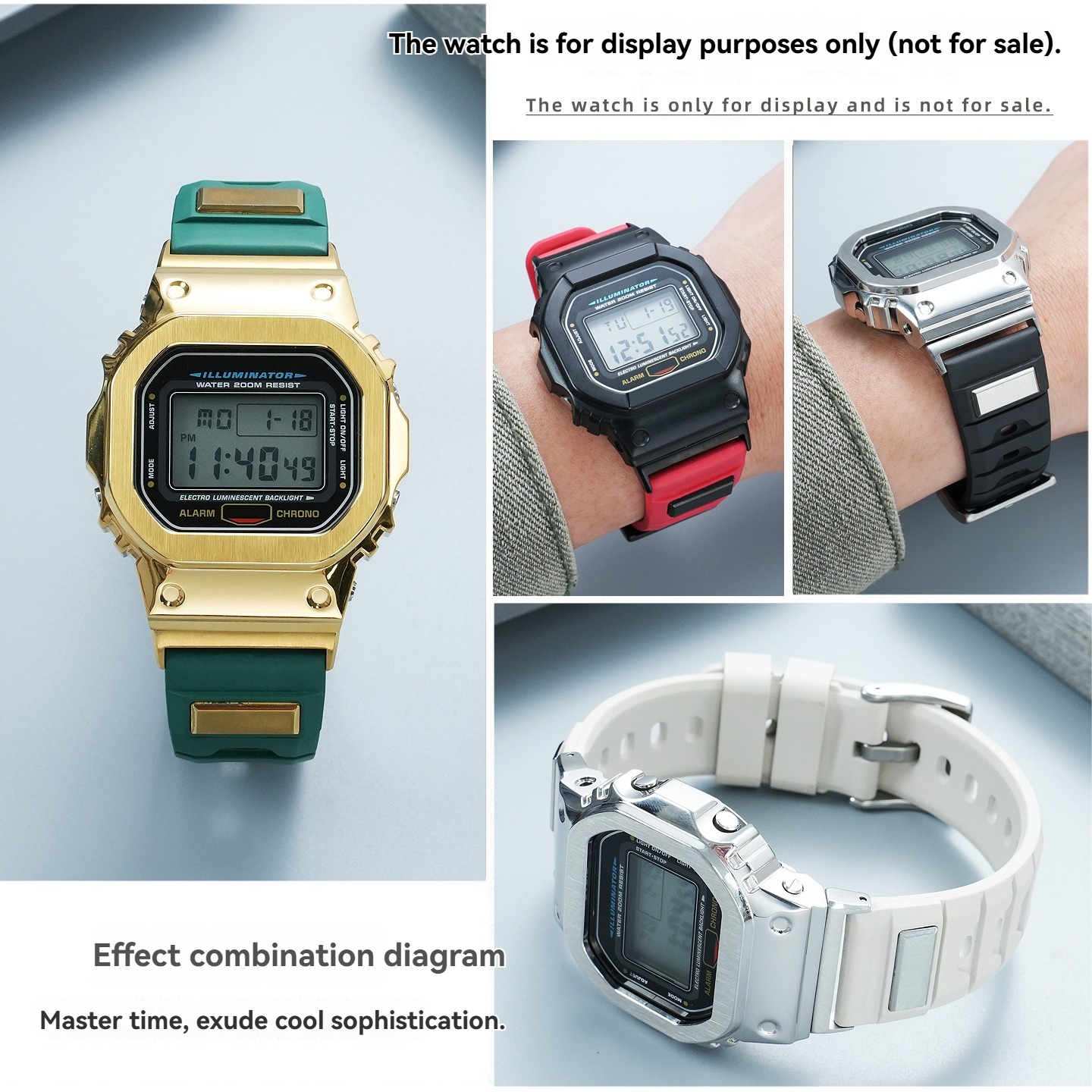 16mm FKM Rubber Watch Band for Casio DW-5600 / GW-M5610 / GW-B5600