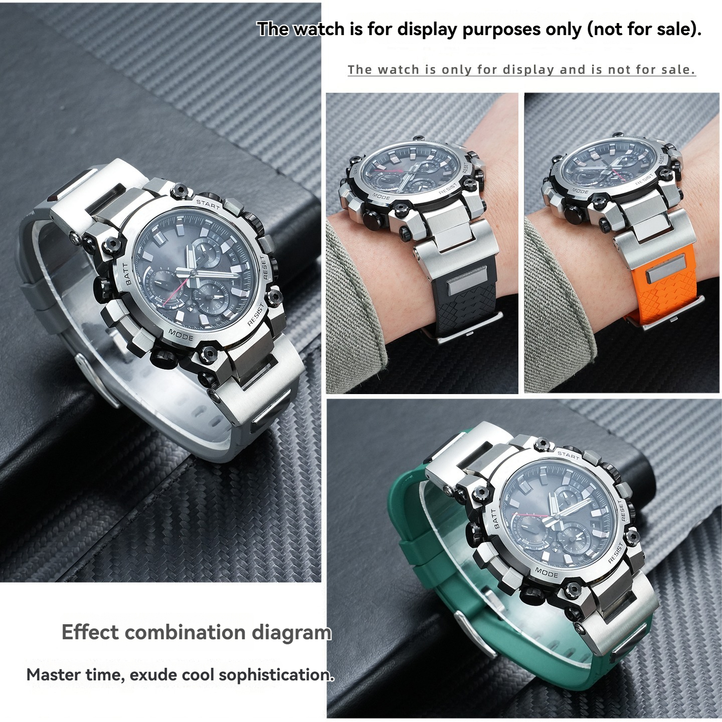 FKM Rubber Watch Band for Casio MTG-B3000