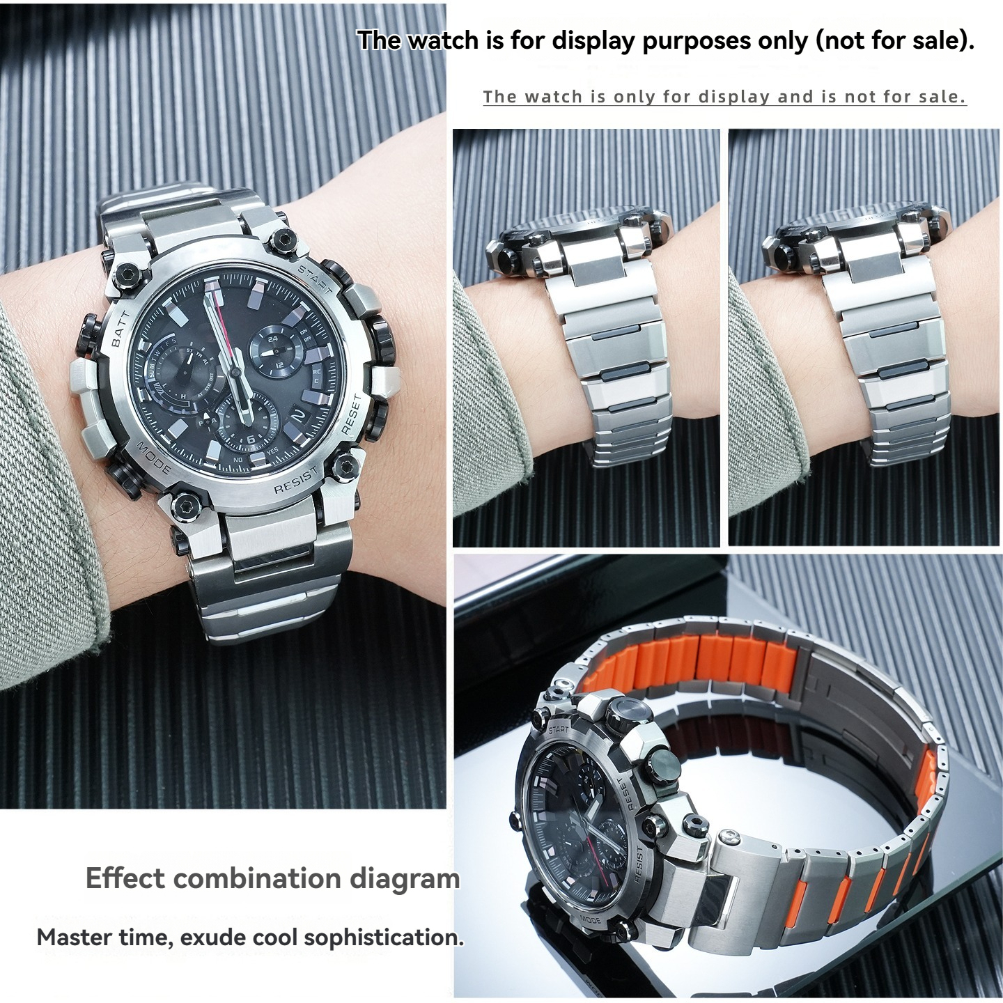 Stainless Steel & Silicone Composite Watch Band for Casio MTG-B3000
