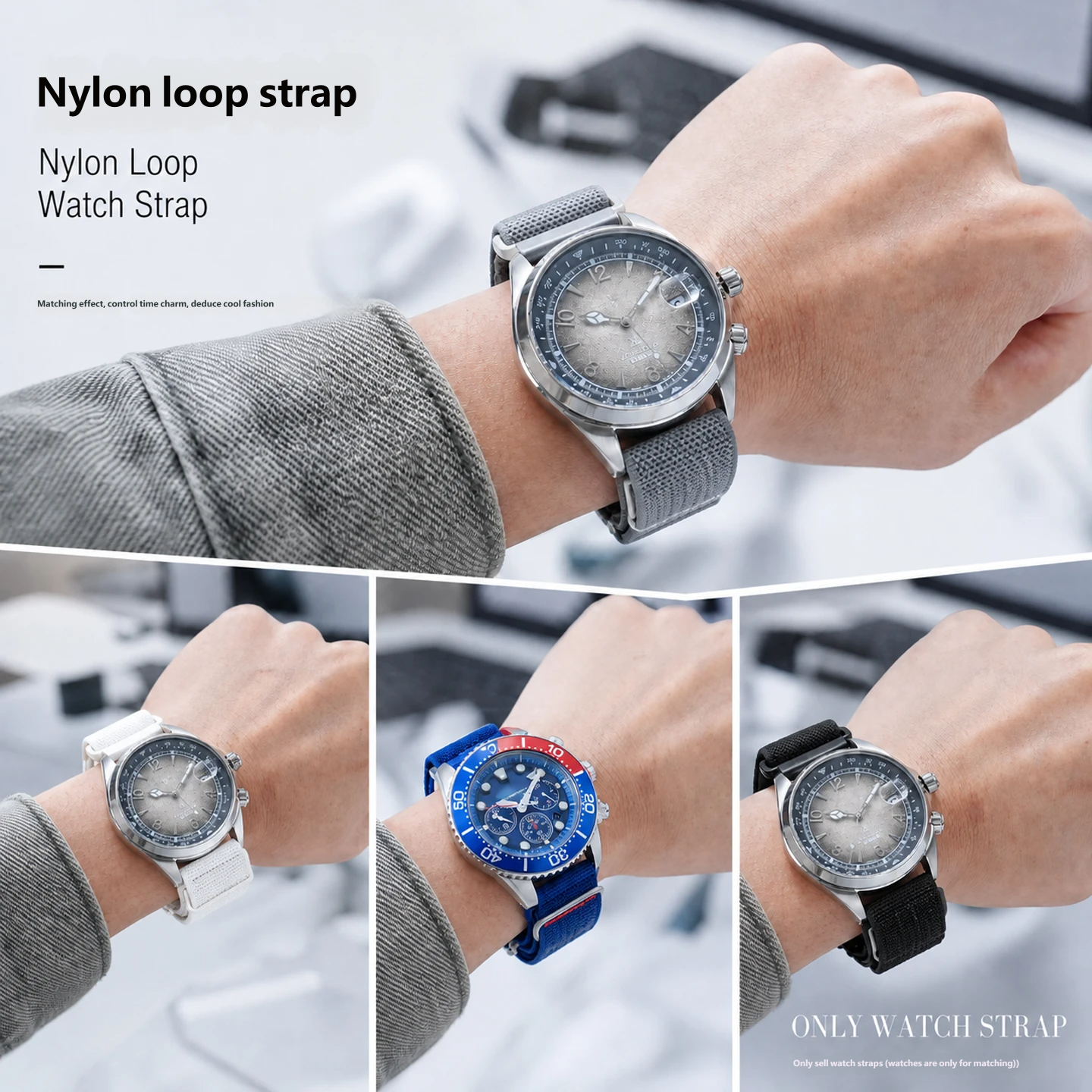 Compatible with Seiko SSC813P1/909P1/019P1 nylon straps, 22 mm