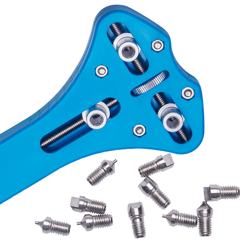 Interchangeable bits for three-prong watch case opener