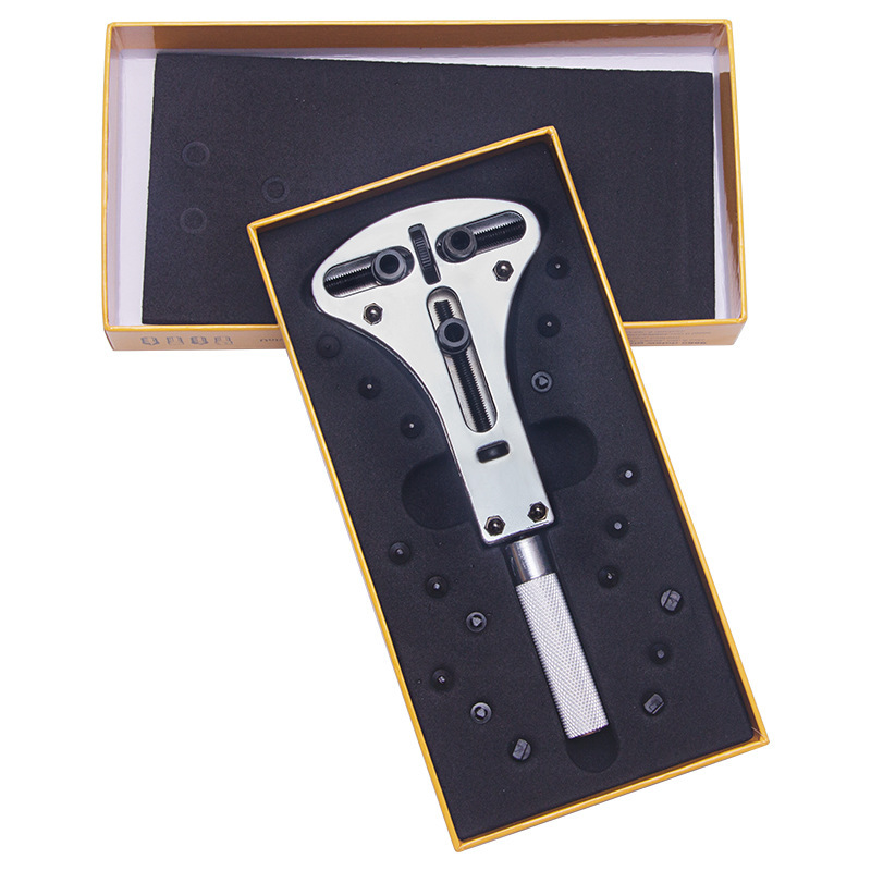 Silver three-prong opener presentation box