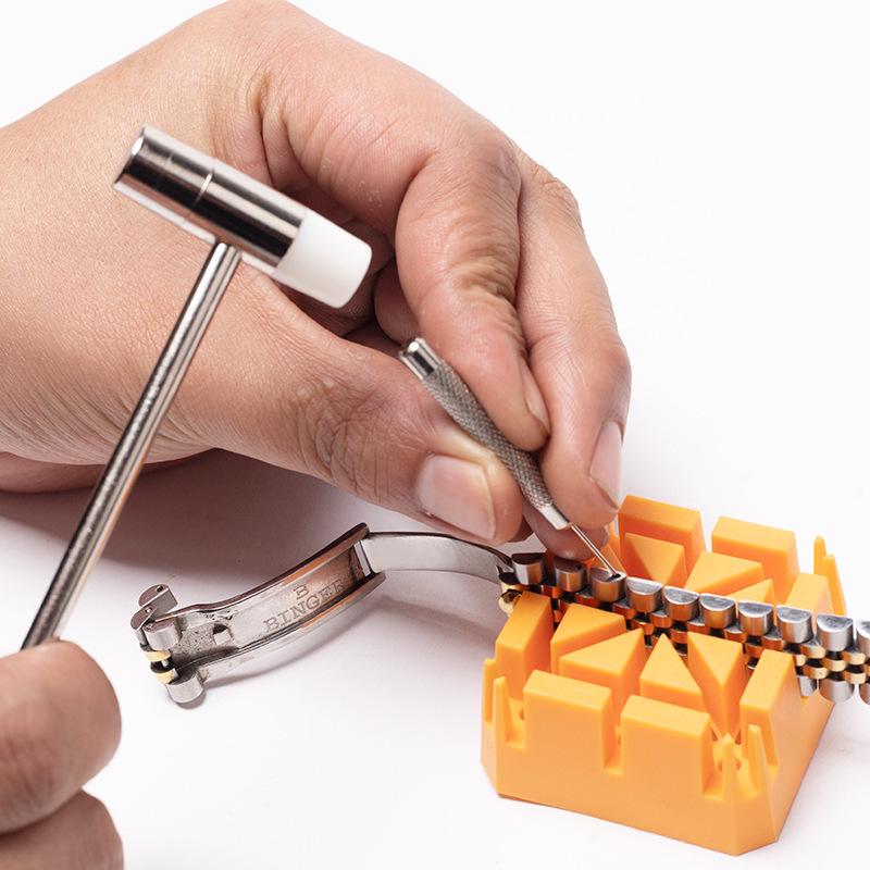 Mini Watch Repair Hammer with Dual-Head and Metal/Wood Handle Options