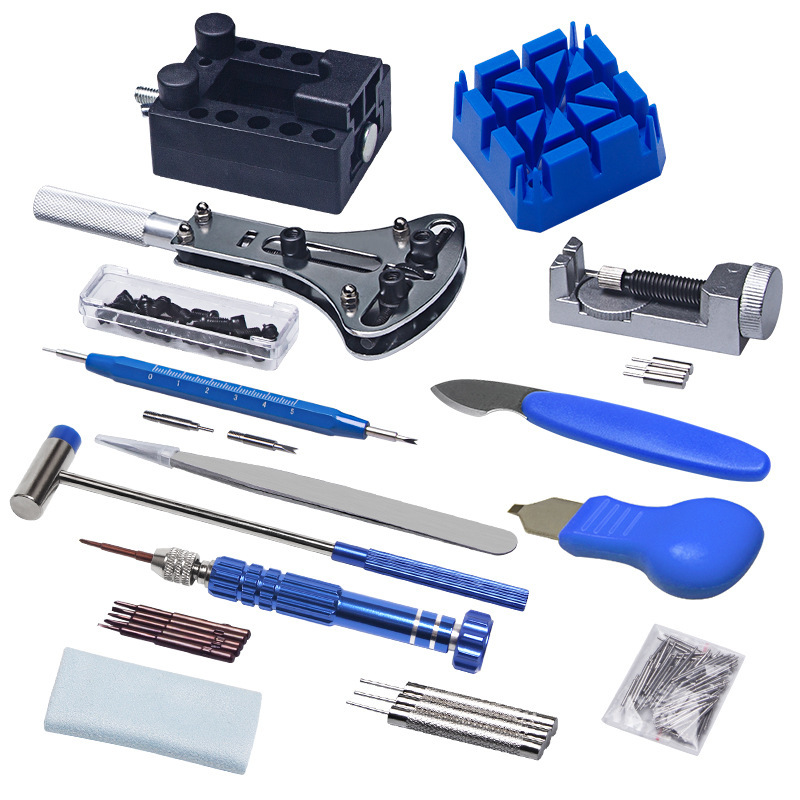 185-Piece Watch Repair Tool Kit with Case Back Opener and Carrying Case