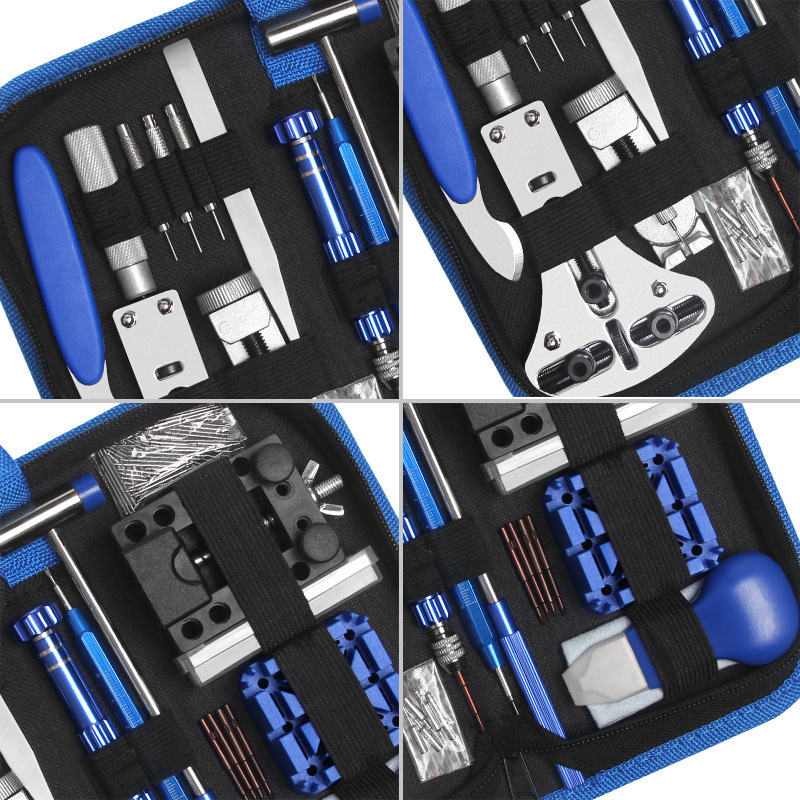 185-Piece Watch Repair Tool Kit with Case Back Opener and Carrying Case