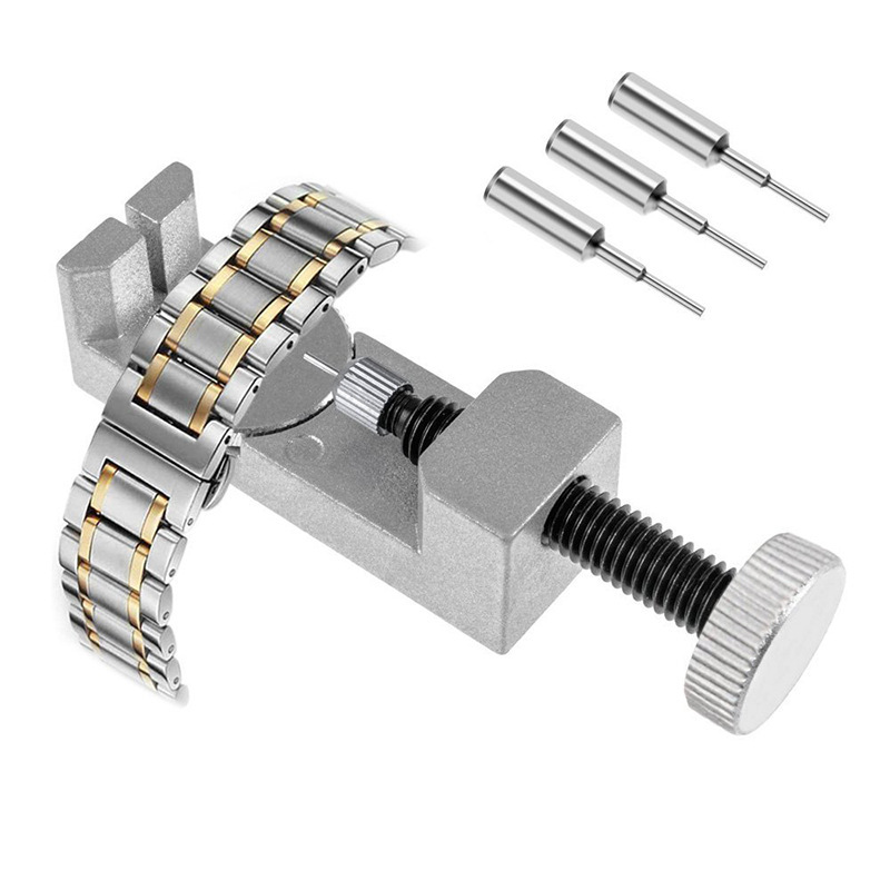 Adjustable Metal Watch Band Link Remover Tool with 3 Replacement Pins