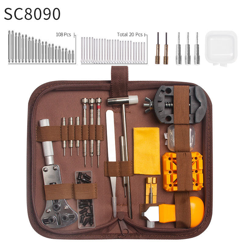 185-Piece Watch Repair Tool Kit with Case Back Opener and Carrying Case