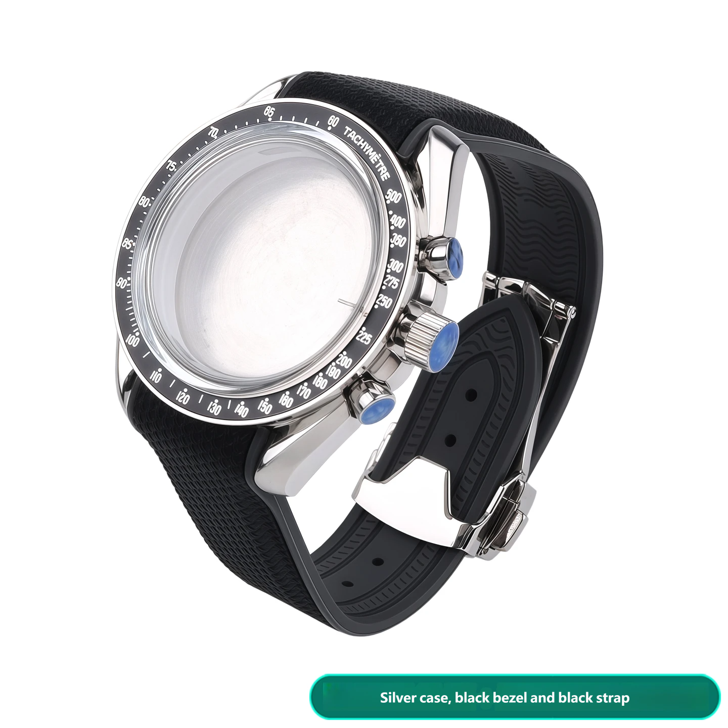 Compatible with the Swatch x Omega Planet Speedmaster customised stainless steel case and silicone strap set