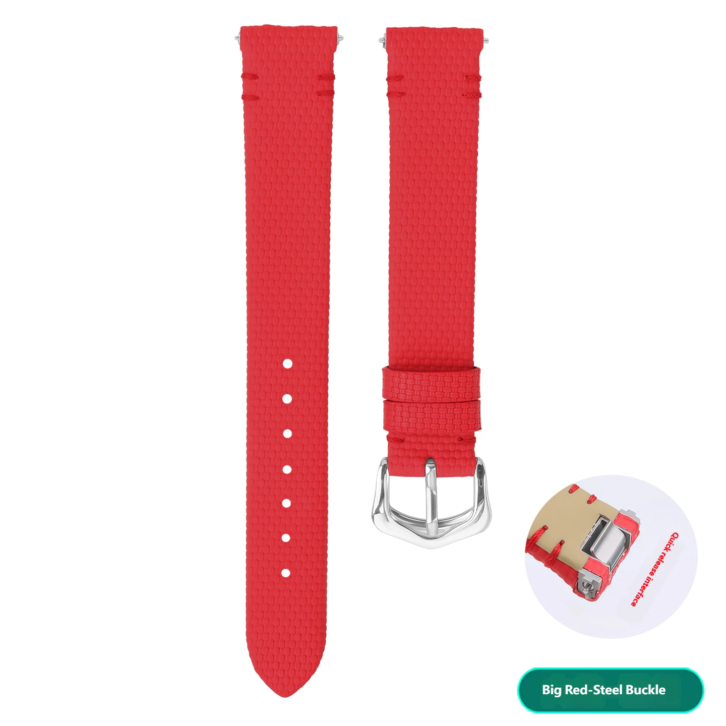 Quick-release fluororubber strap, 16 mm, compatible with the Cartier Santos W2SA0033 series