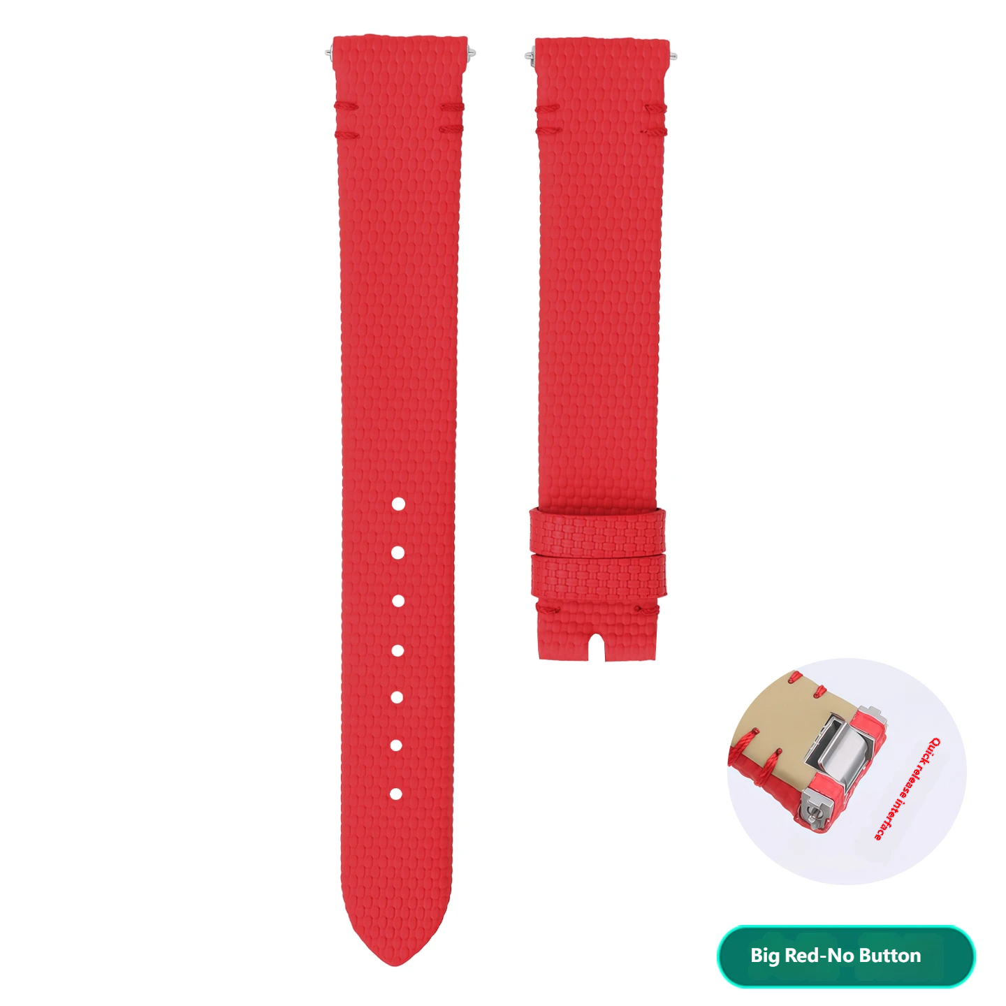 Quick-release fluororubber strap, 16 mm, compatible with the Cartier Santos W2SA0033 series
