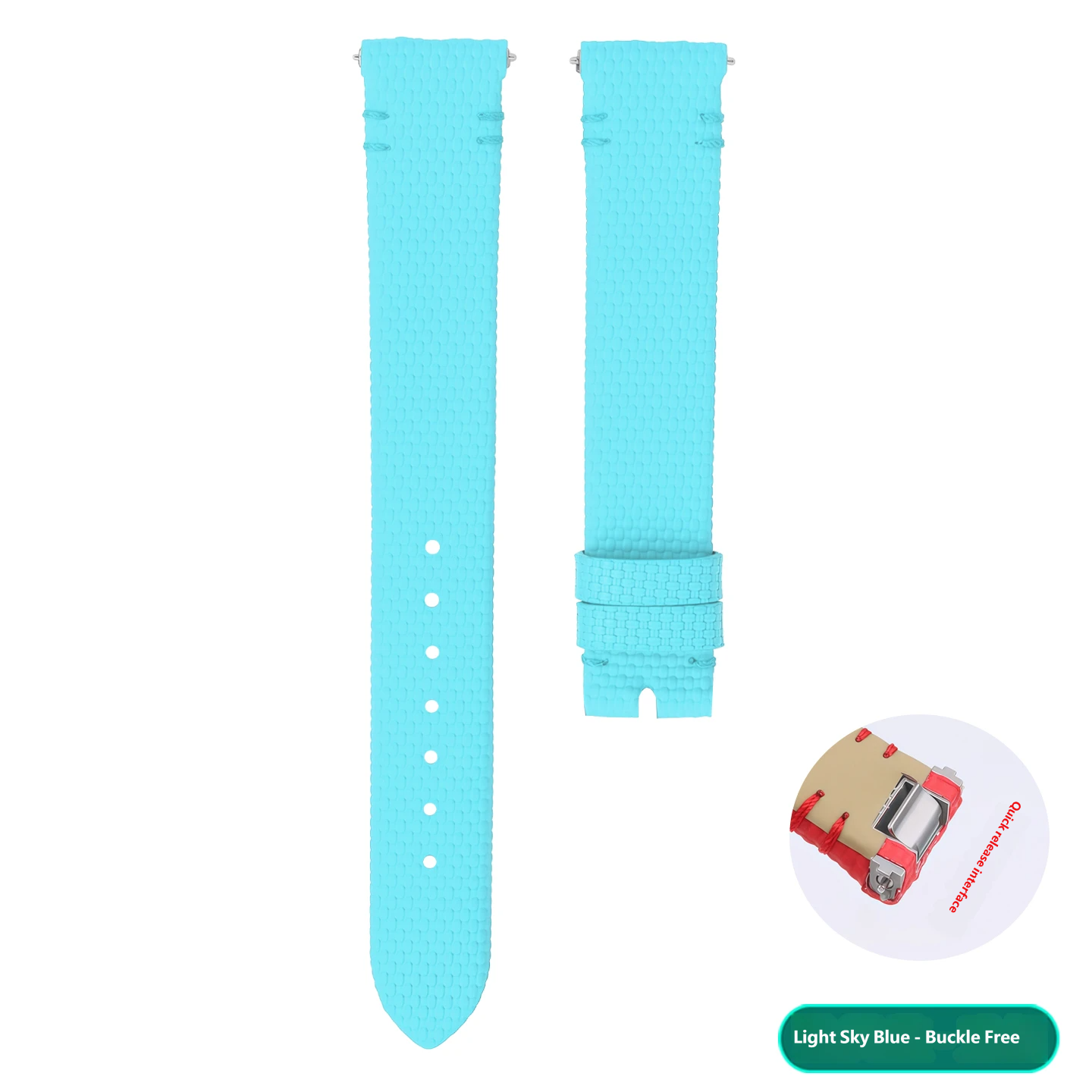 Quick-release fluororubber strap, 16 mm, compatible with the Cartier Santos W2SA0033 series