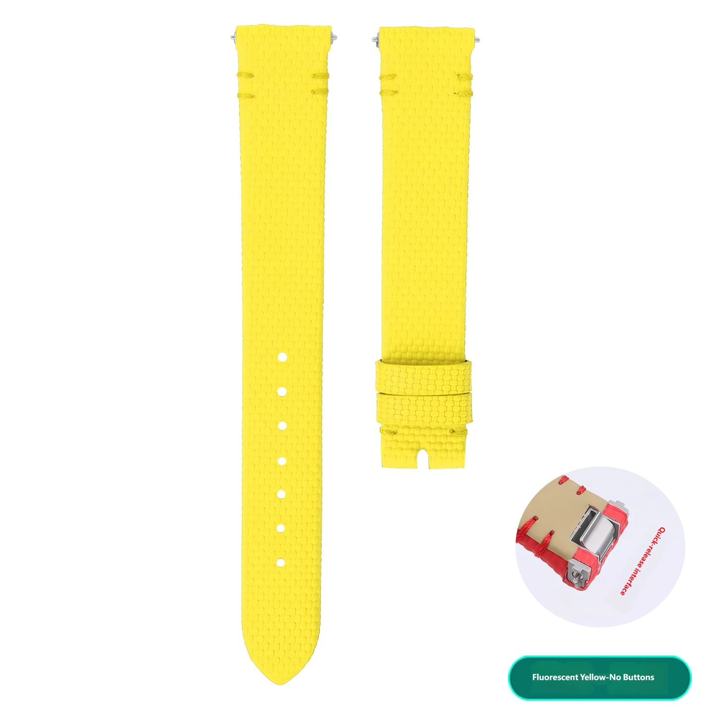Quick-release fluororubber strap, 16 mm, compatible with the Cartier Santos W2SA0033 series