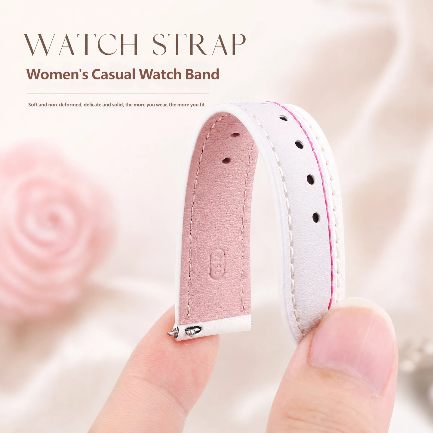 Compatible with Huawei GT7/GT6/GT5 41mm watch faces – 18mm strap with a microfibre-faced, cowhide leather base