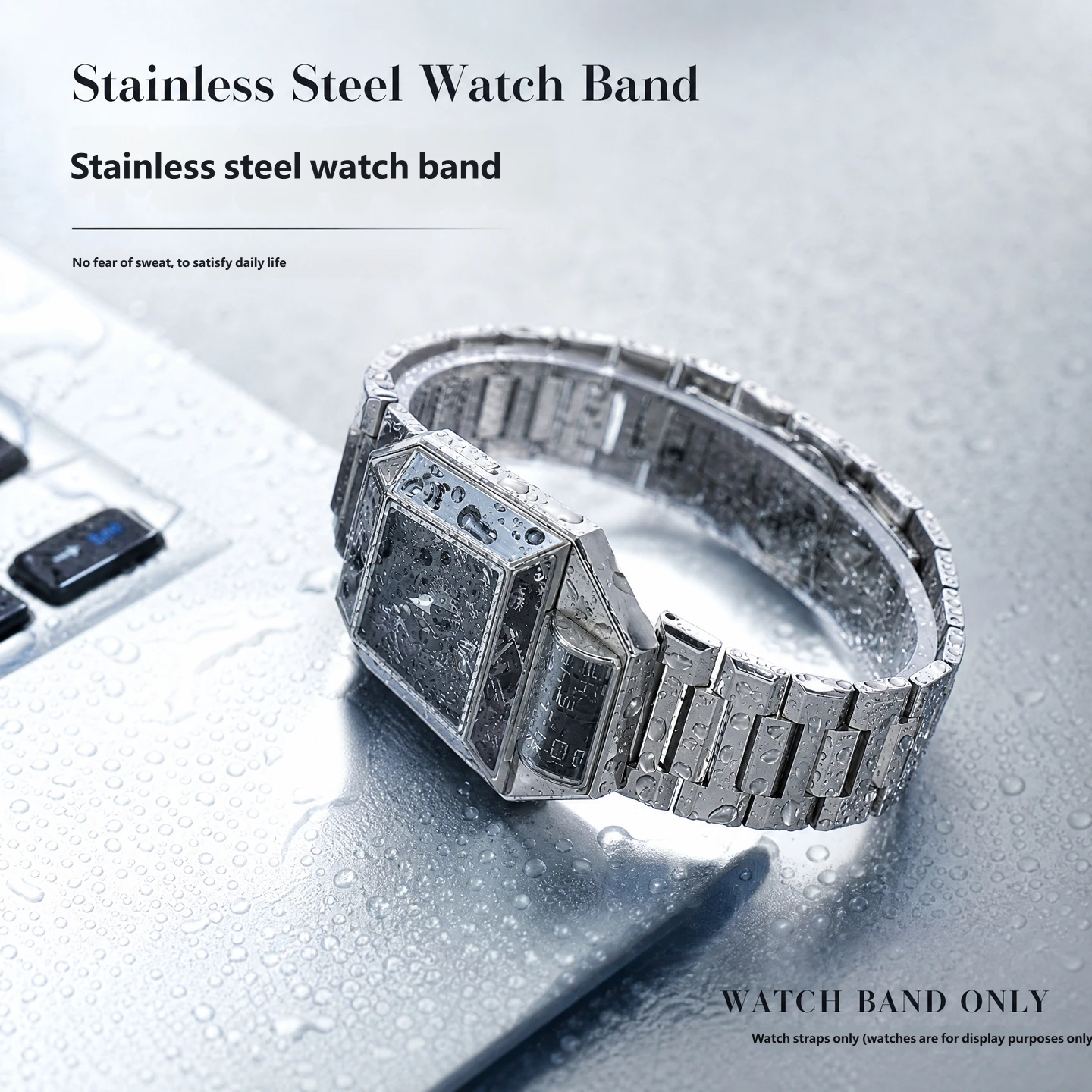 Suitable for BEHRENS Orion one stainless steel watch straps, 25 × 15 mm