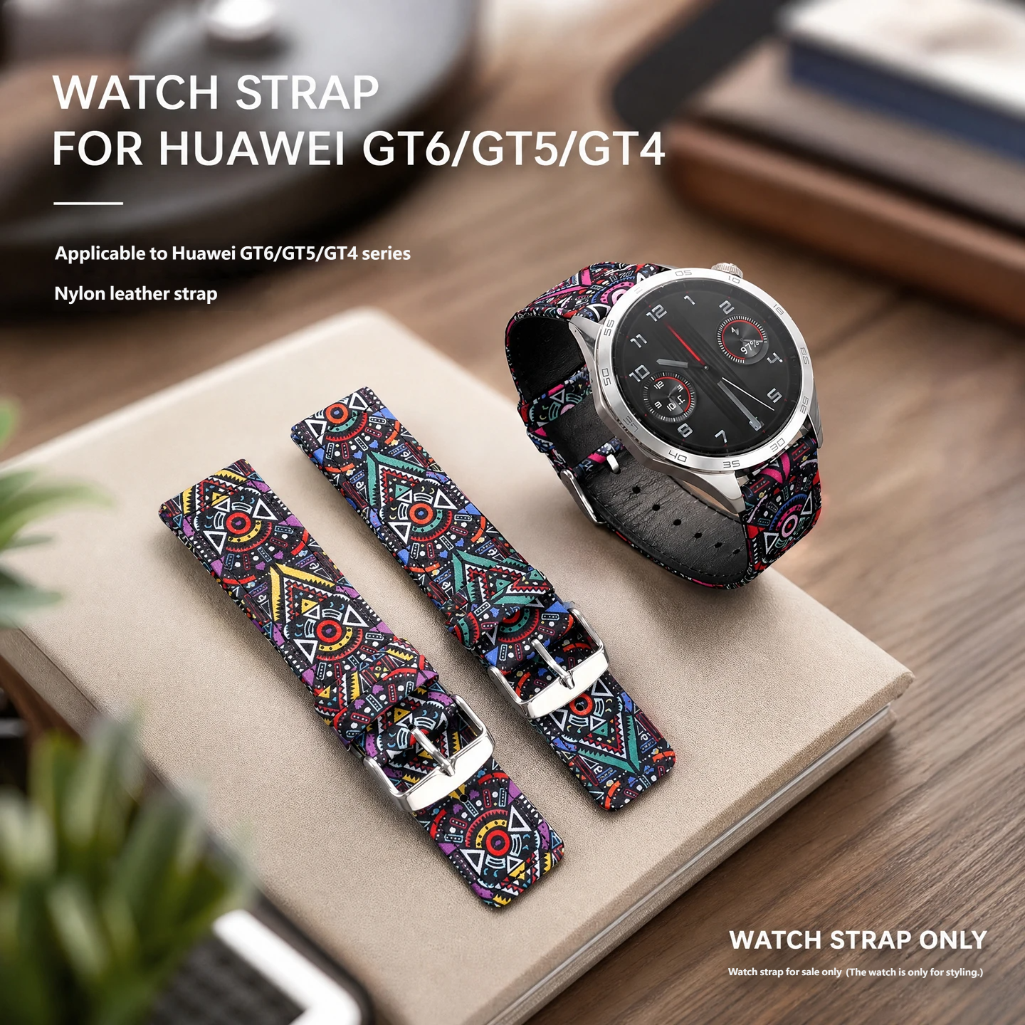 Compatible with Huawei GT6/GT5/GT4 46mm watch faces – Extraordinary Master Series nylon watch strap, 22mm