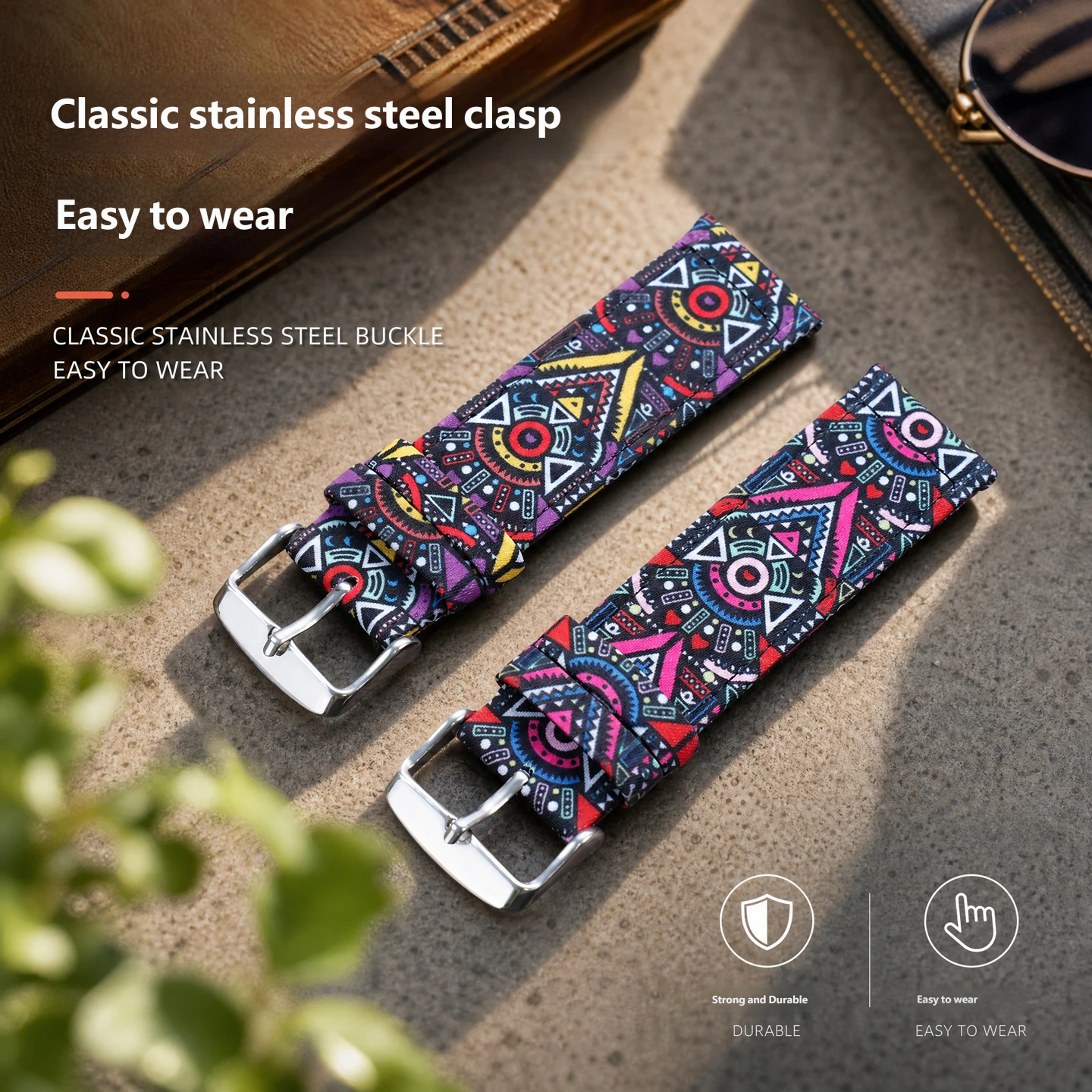 23mm nylon canvas watch strap compatible with Armani AR-5905, AR-5890 and AR-5906 models