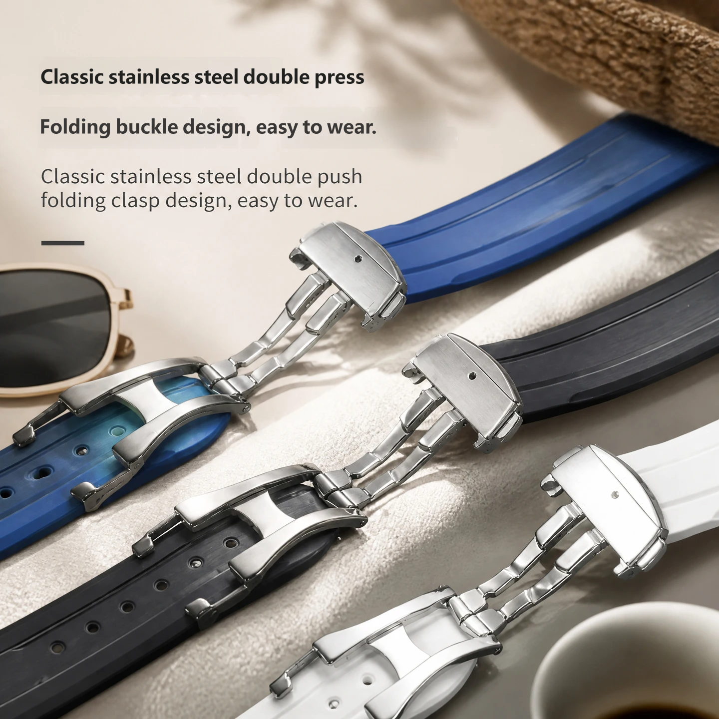 Compatible with the Omega Speedmaster ‘Dark Side of the Moon’ 311.92.44, 21mm silicone strap