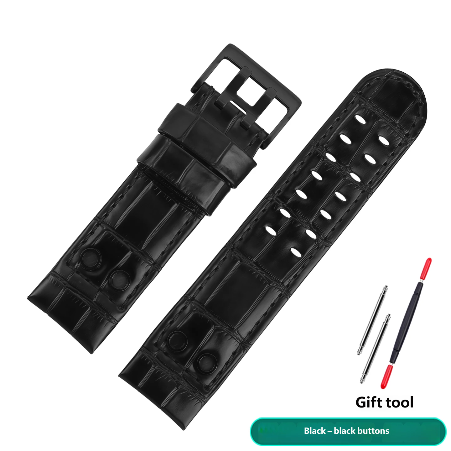 Compatible with Hamilton H785350 and H78585333 curved-end vintage genuine leather watch straps, 24mm