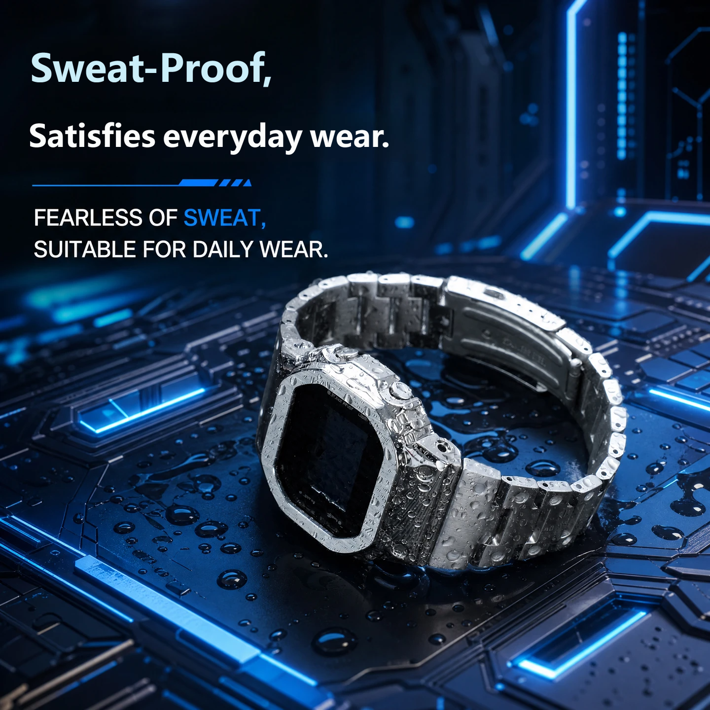 Compatible with the CASIO GM-5600 ‘Little Square’ stainless steel watch set (strap and case)