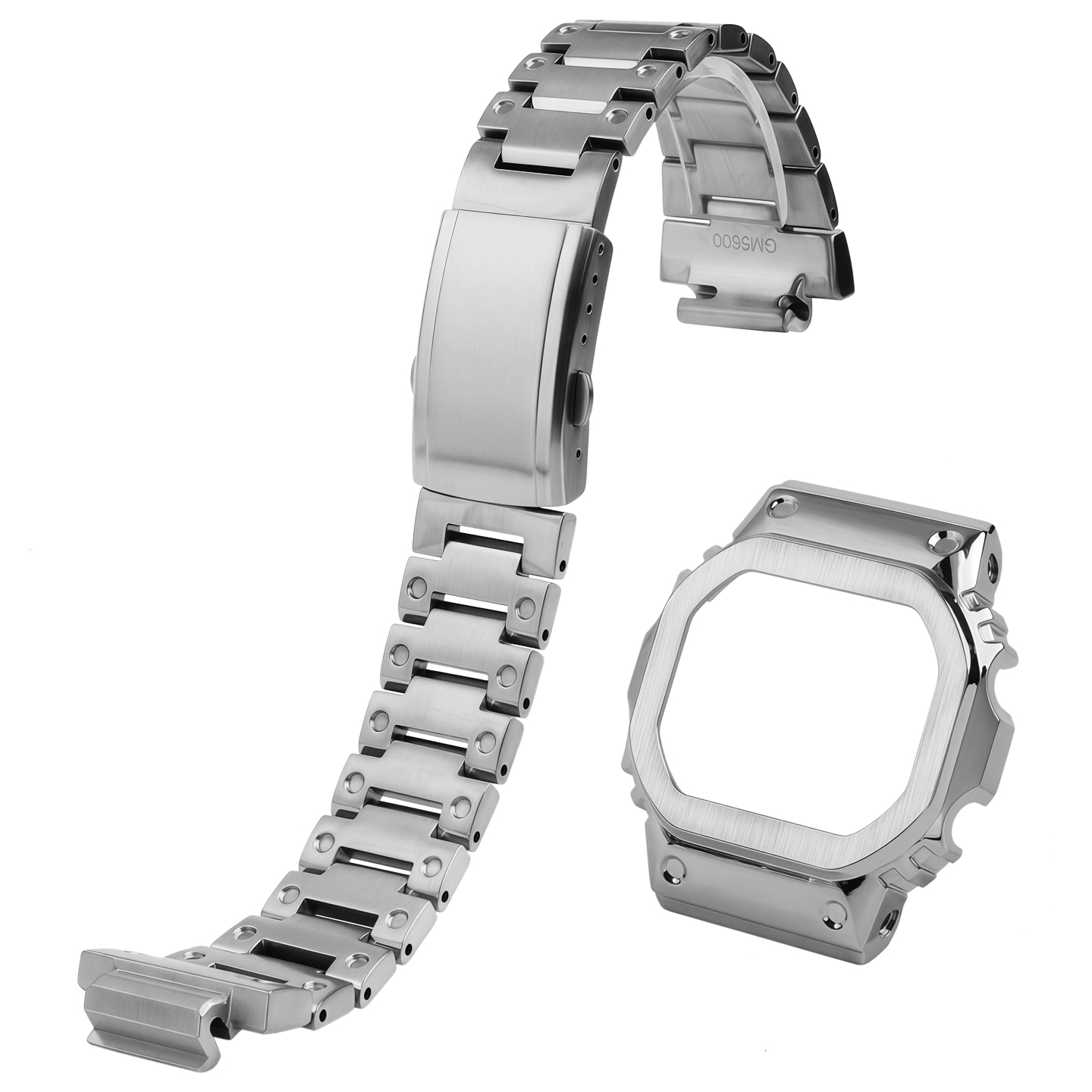 Compatible with the CASIO GM-5600 ‘Little Square’ stainless steel watch set (strap and case)