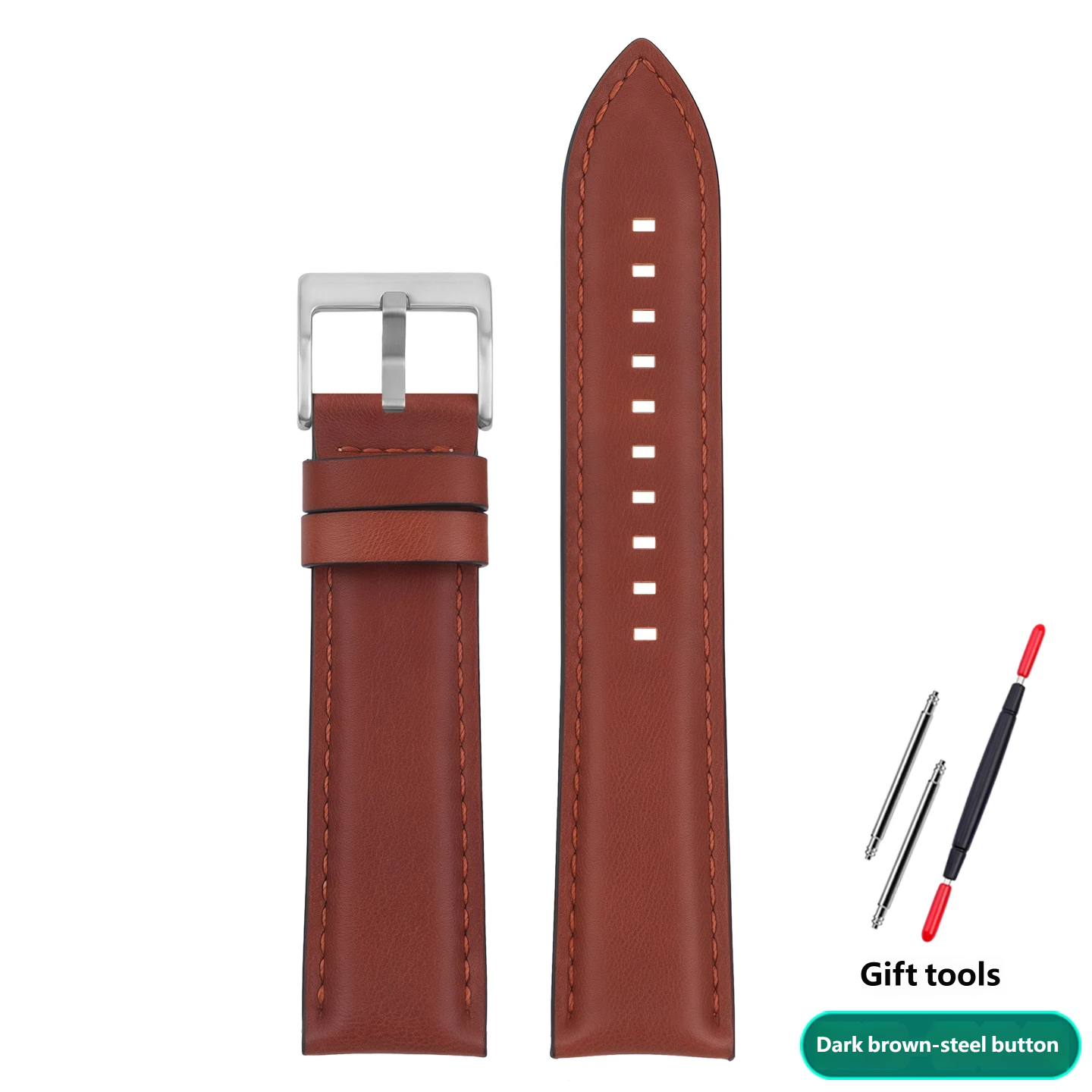 Compatible with Casio Swordfish MDV-106/107 retro genuine leather watch straps for men, 22mm