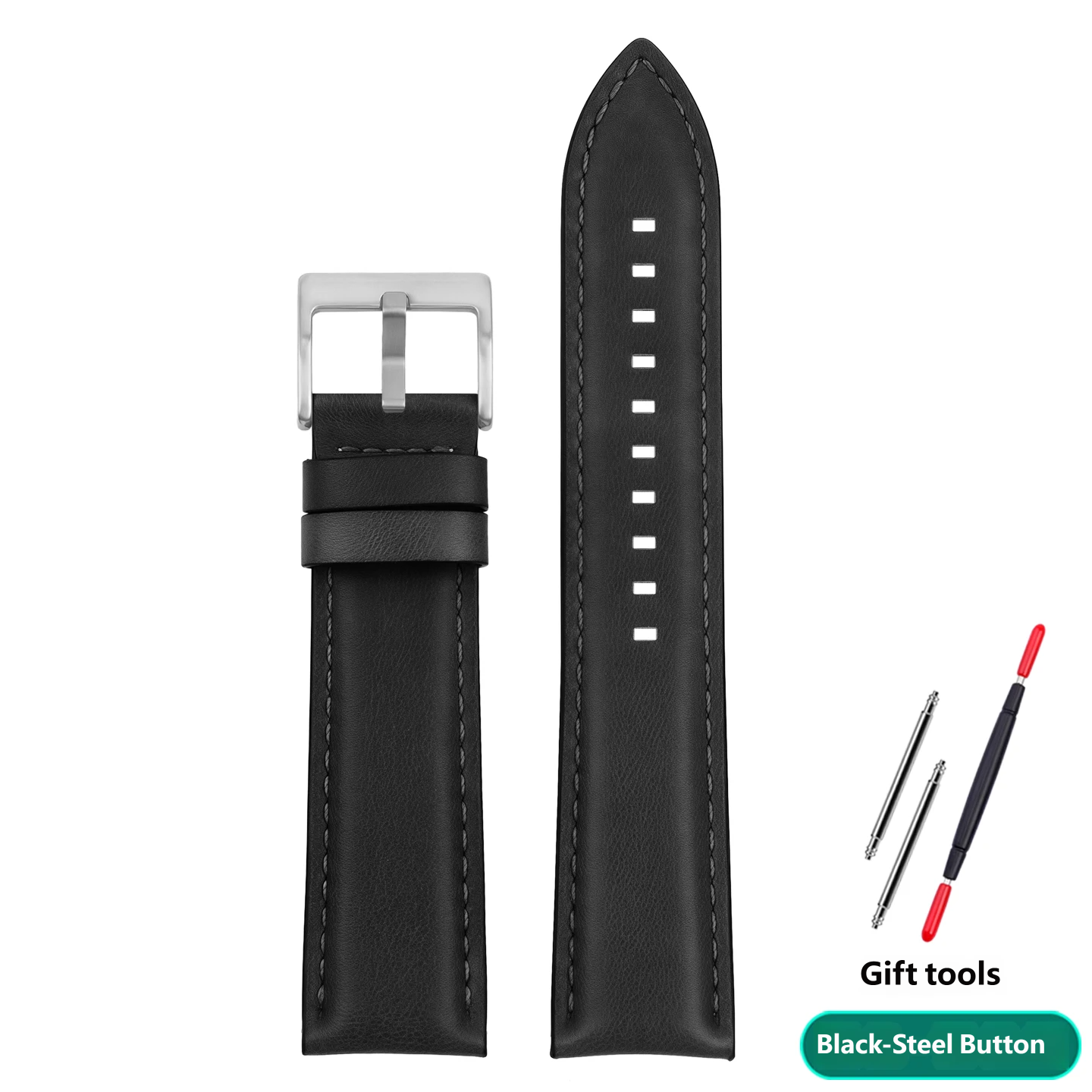 Compatible with Casio Swordfish MDV-106/107 retro genuine leather watch straps for men, 22mm