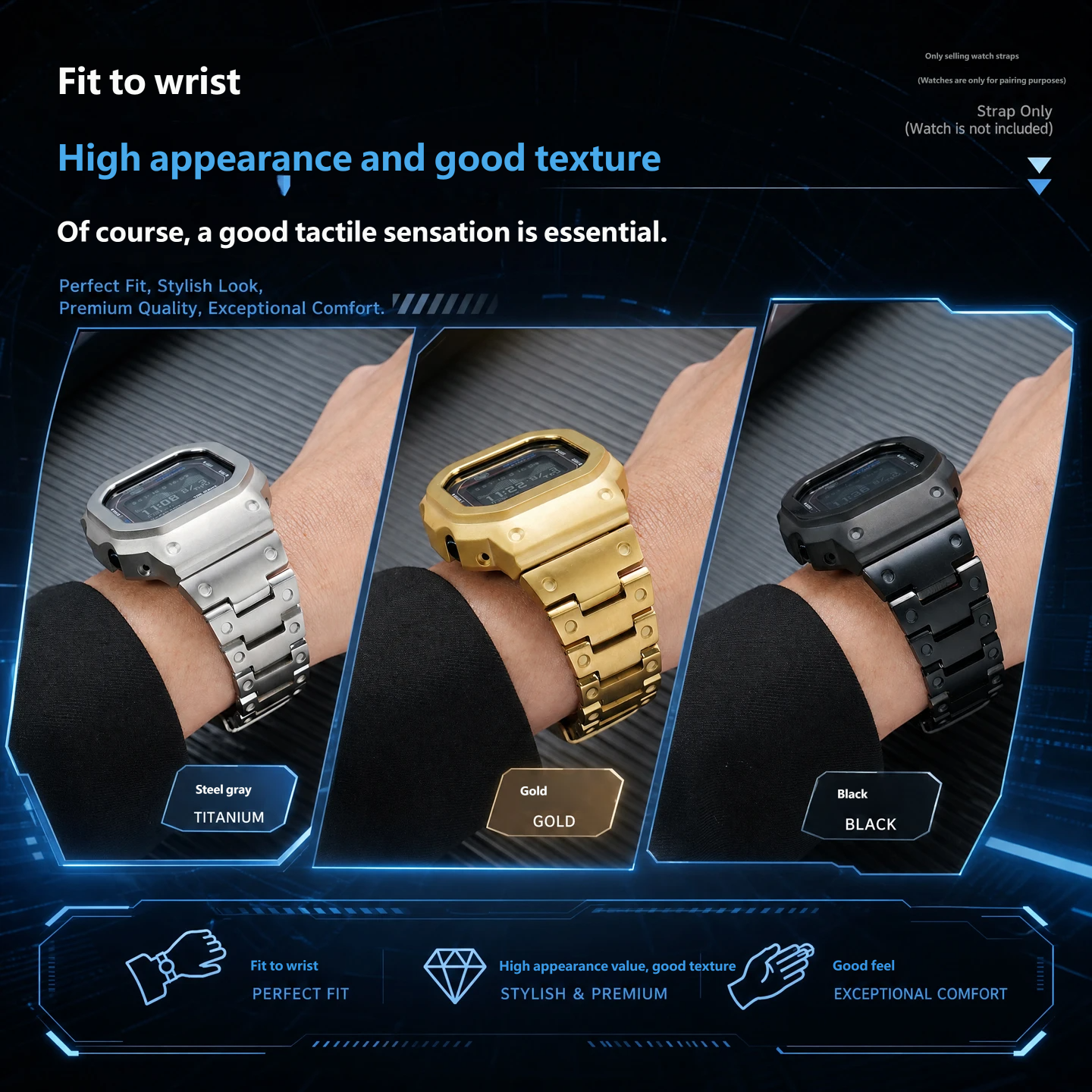 Compatible Casio GBX-H5600 Titanium Strap and Case Set