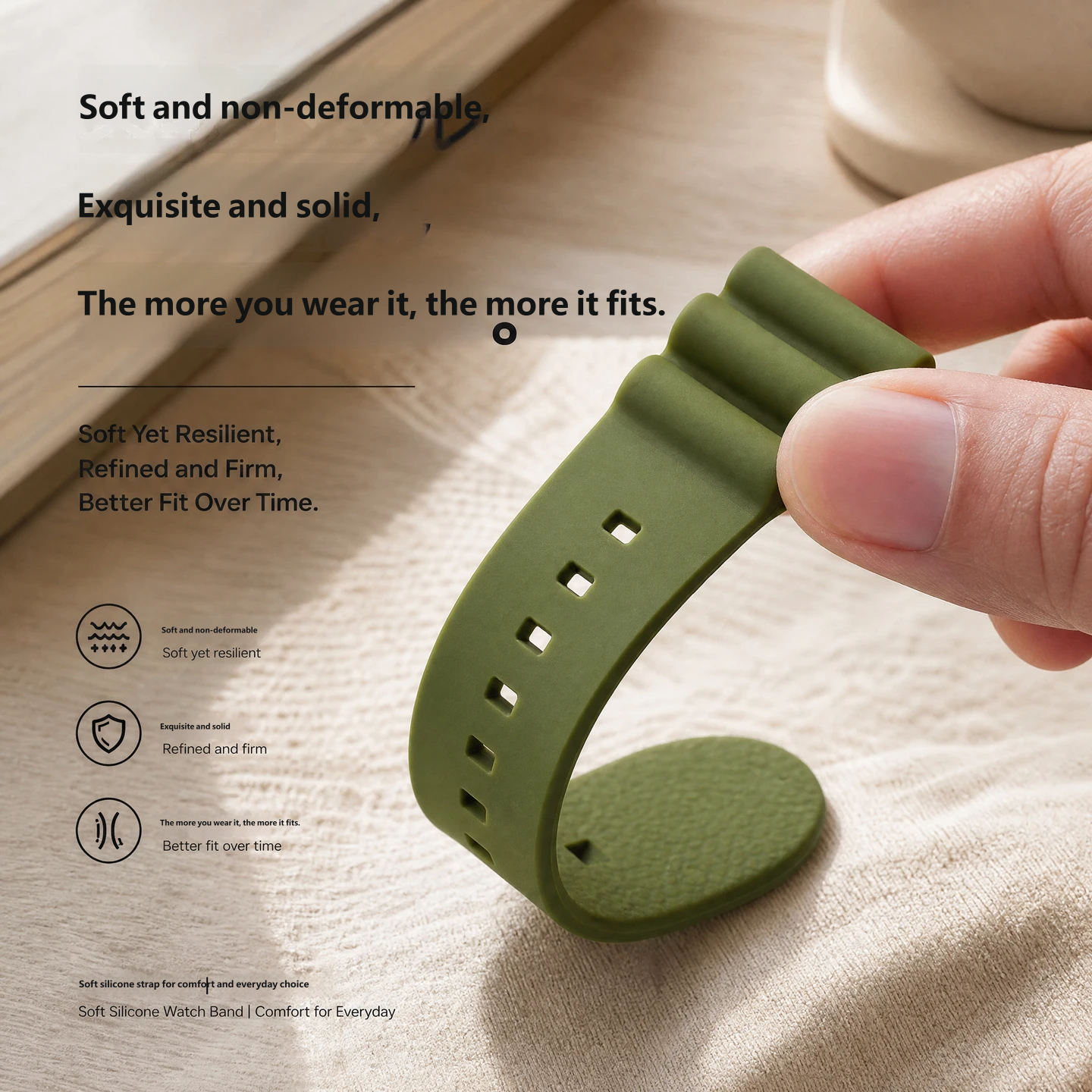 Compatible with Seiko PROSPEX series SNE533/535/537P1 silicone watch straps, 22 mm