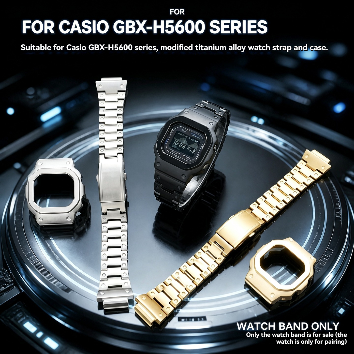 Compatible Casio GBX-H5600 Titanium Strap and Case Set
