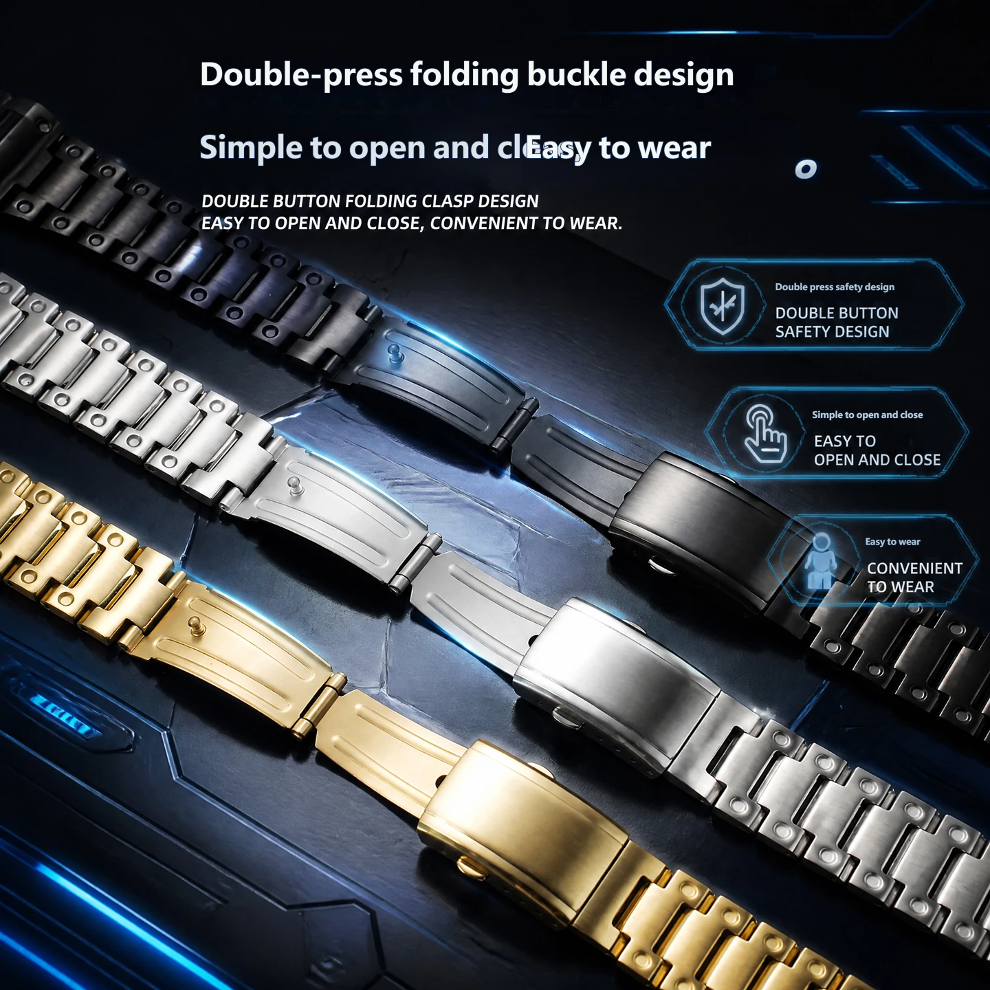 Compatible Casio GBX-H5600 Stainless Steel Strap and Case Set