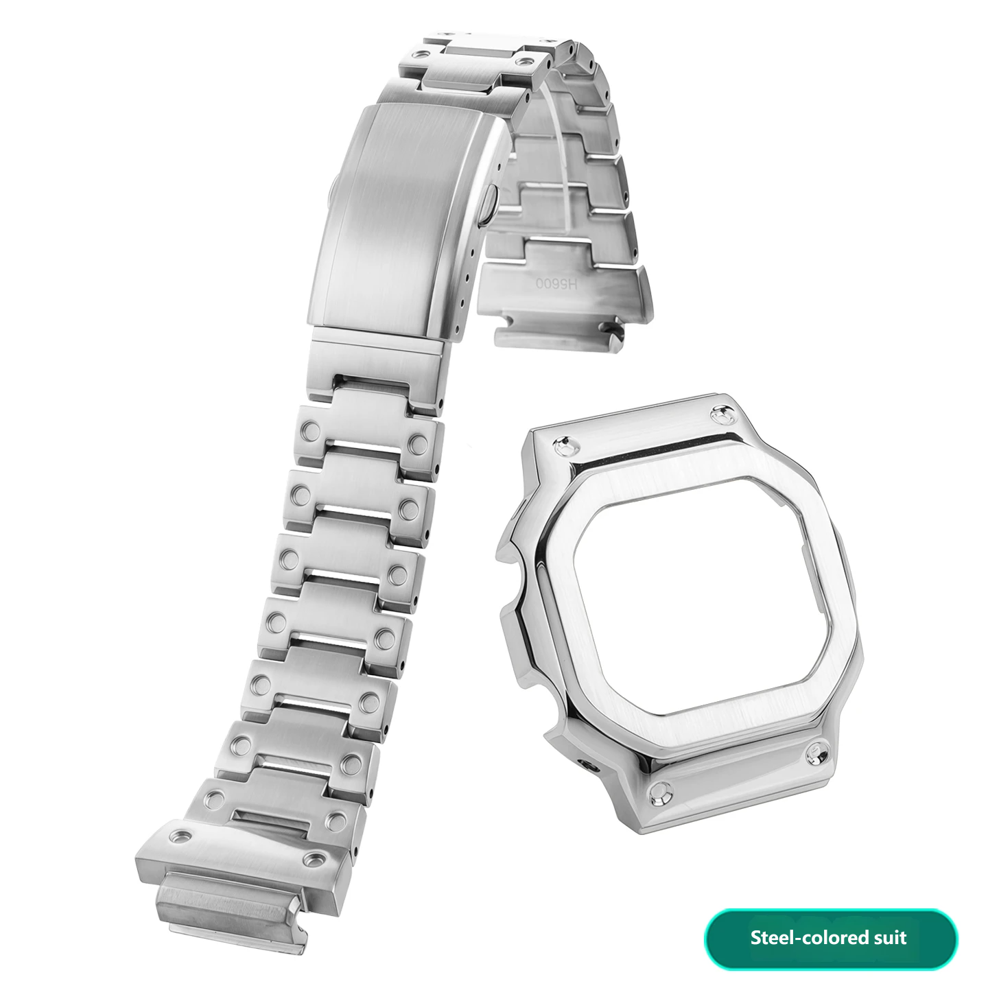Compatible Casio GBX-H5600 Stainless Steel Strap and Case Set