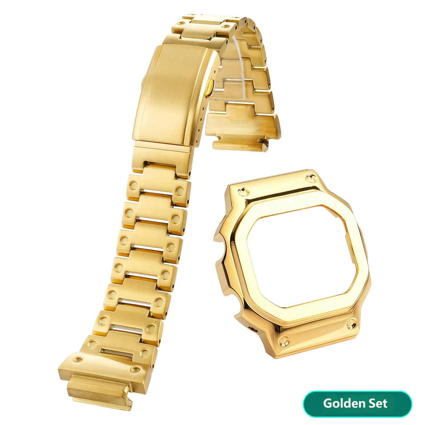 Compatible Casio GBX-H5600 Stainless Steel Strap and Case Set