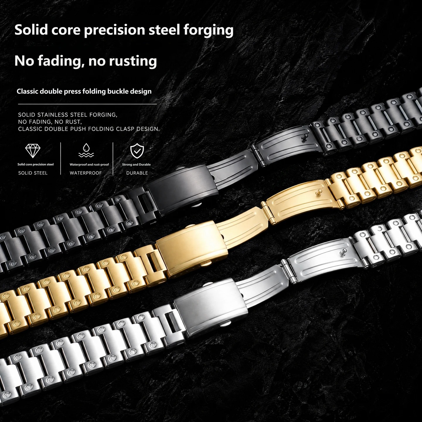 Stainless steel watch strap compatible with the Casio GM-B2100 and GMC-B2100
