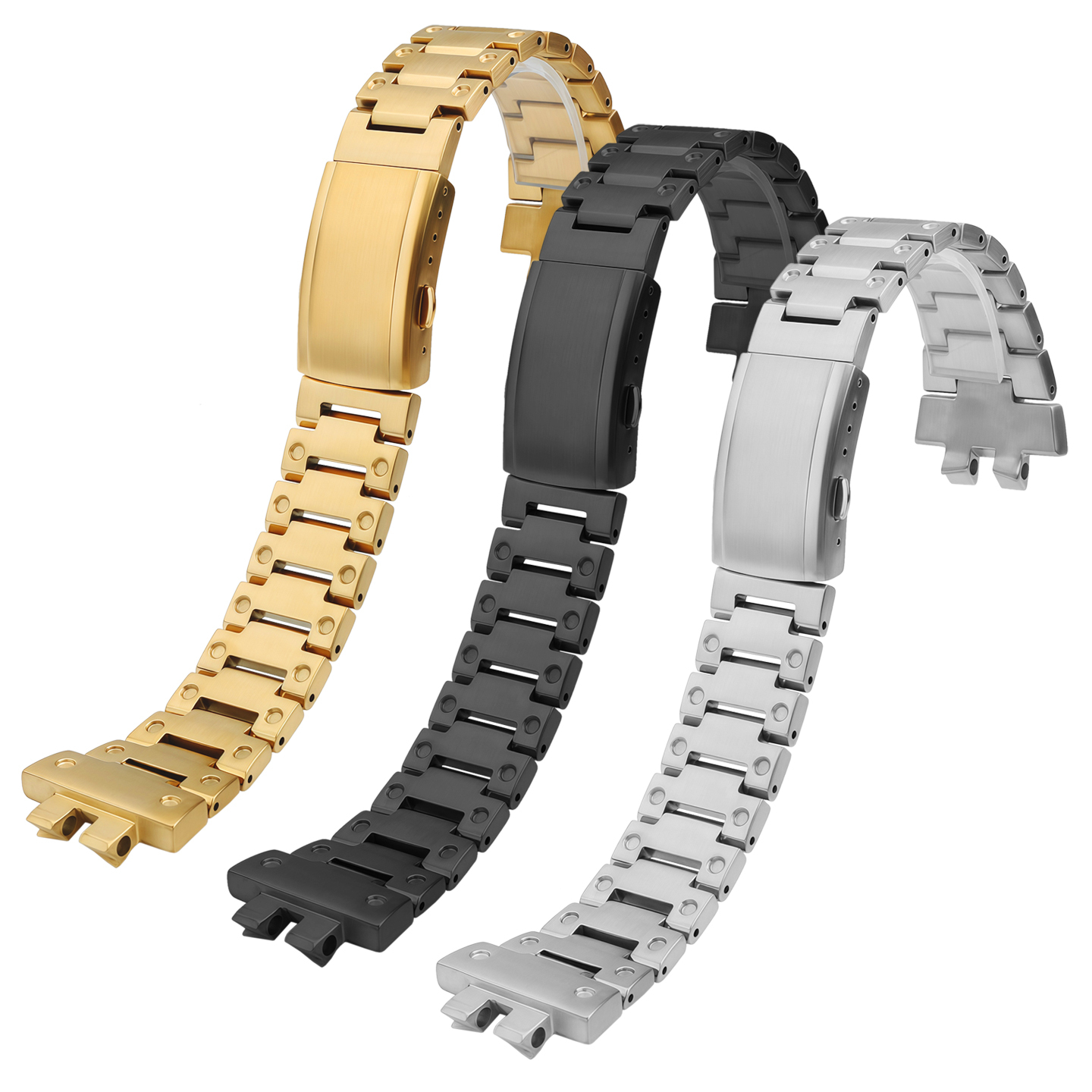 Stainless steel watch strap compatible with the Casio GM-B2100 and GMC-B2100