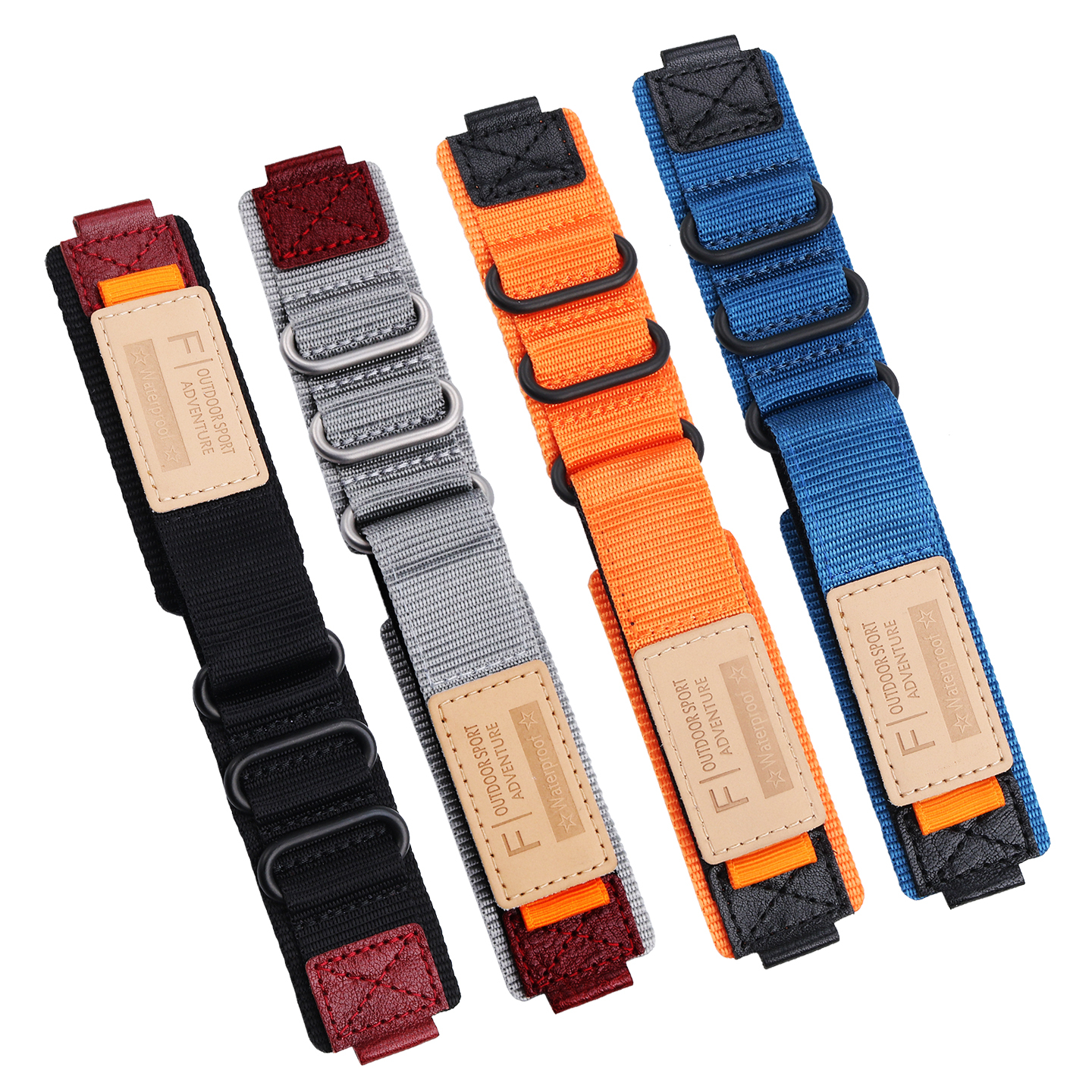 Compatible with Casio GA-2100/2110: Customised Velcro nylon canvas watch strap, 16mm