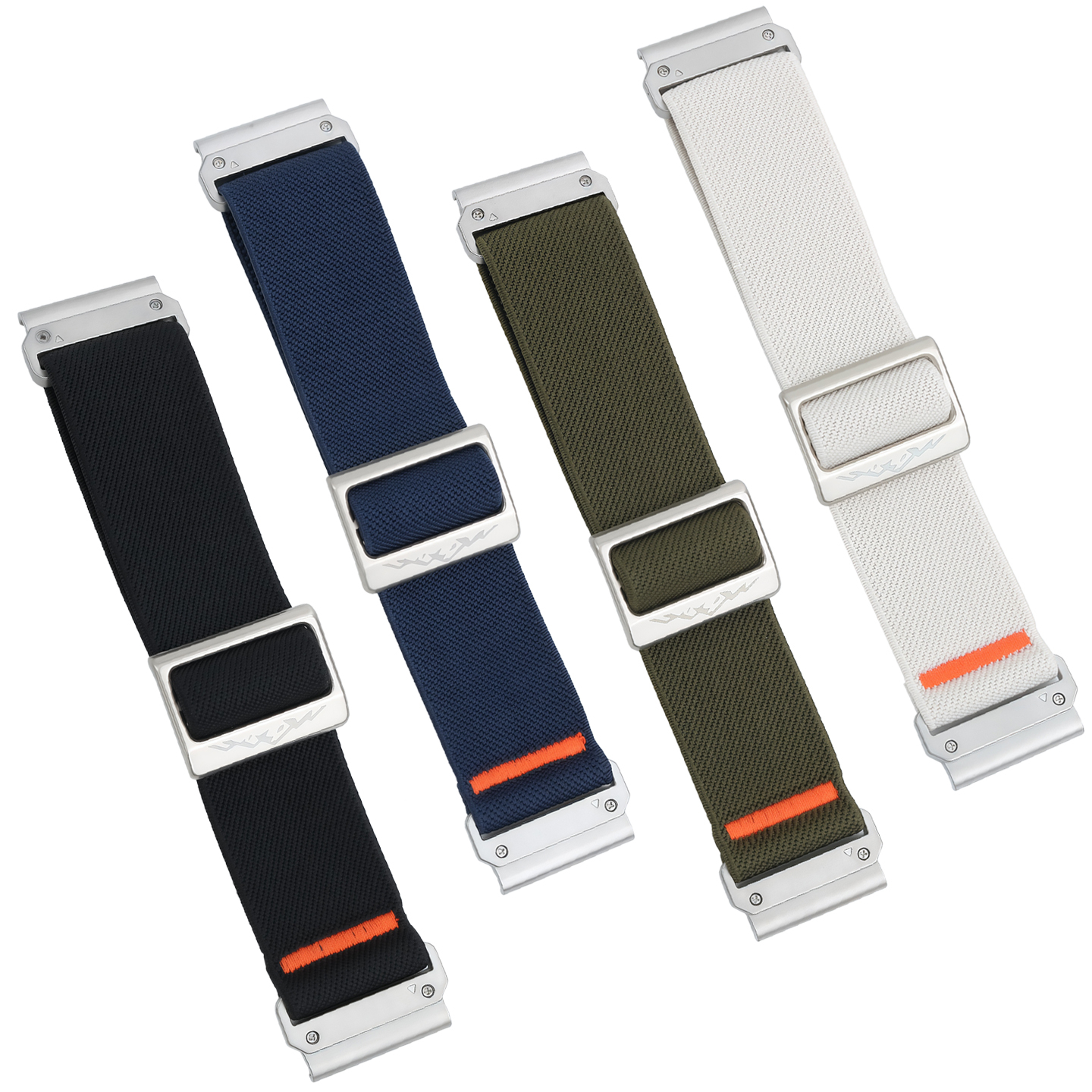 Compatible with Garmin Fenix 9 Pro, Fenix 8, 7X, 6X and 5X elastic nylon canvas watch straps