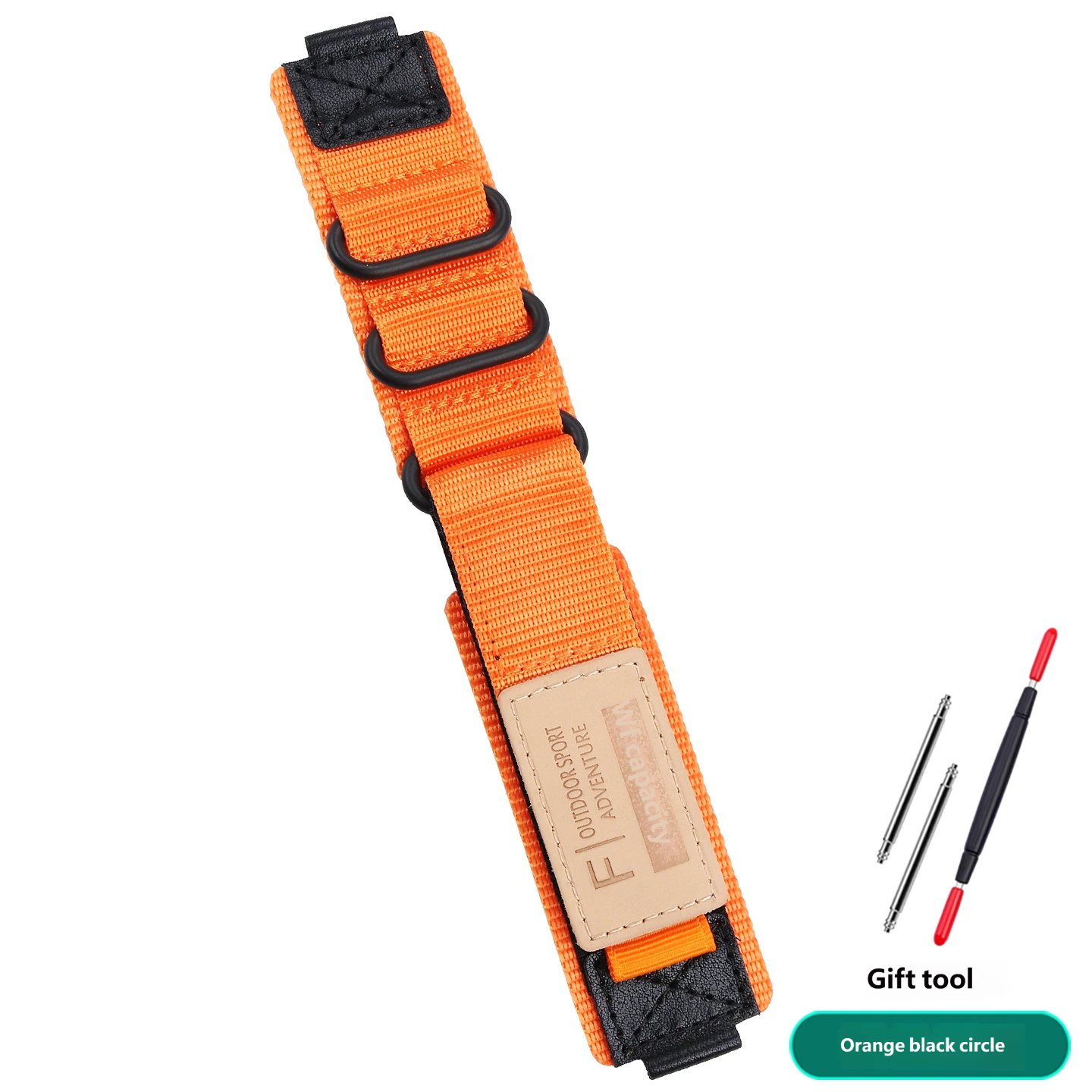 Compatible with Casio GA-2100/2110: Customised Velcro nylon canvas watch strap, 16mm