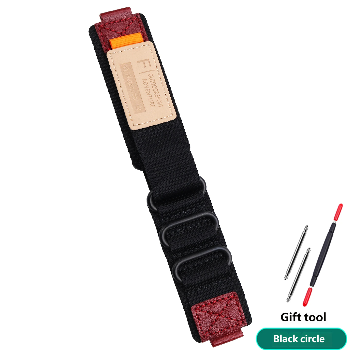 Compatible with Casio GA-2100/2110: Customised Velcro nylon canvas watch strap, 16mm