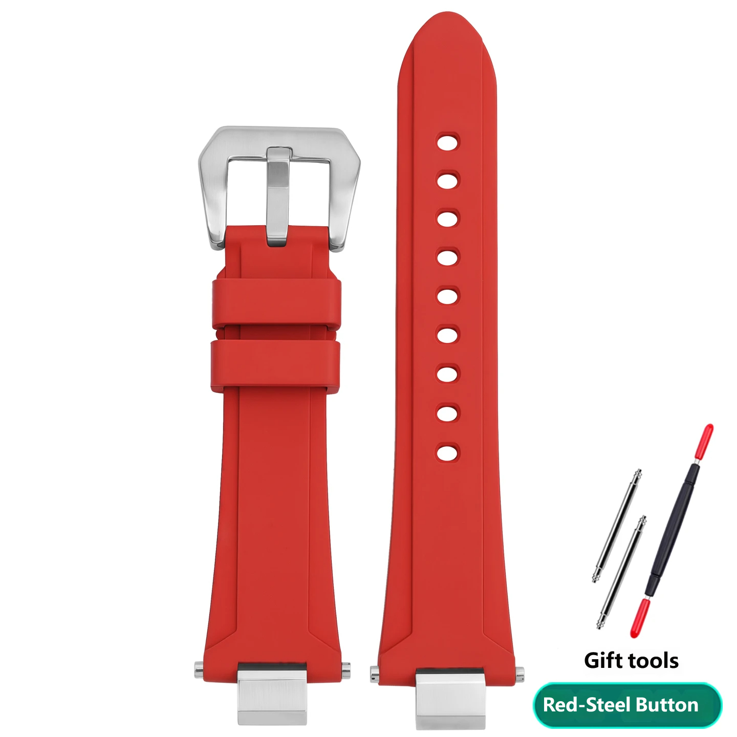 Compatible with the Casio ECB-2000 waterproof fluororubber watch strap, 12 mm