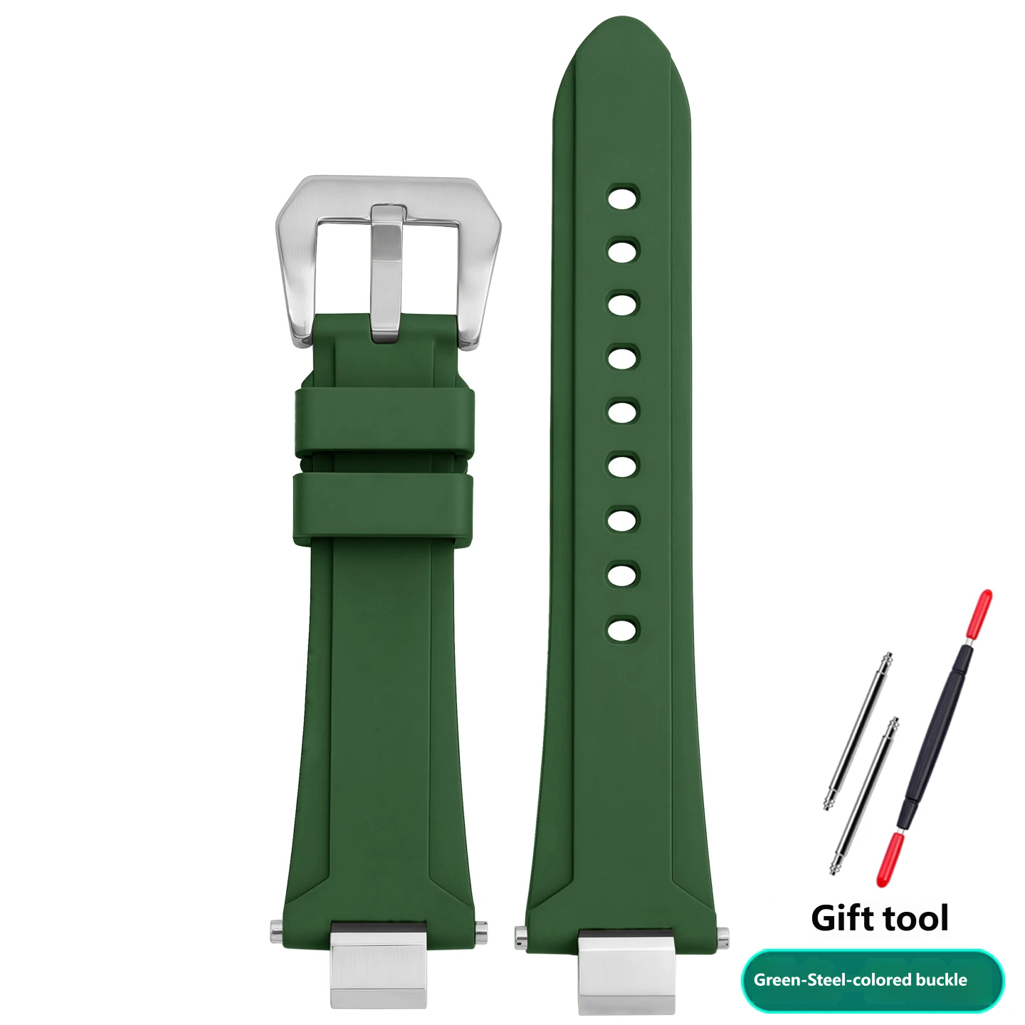 Compatible with the Casio ECB-2000 waterproof fluororubber watch strap, 12 mm